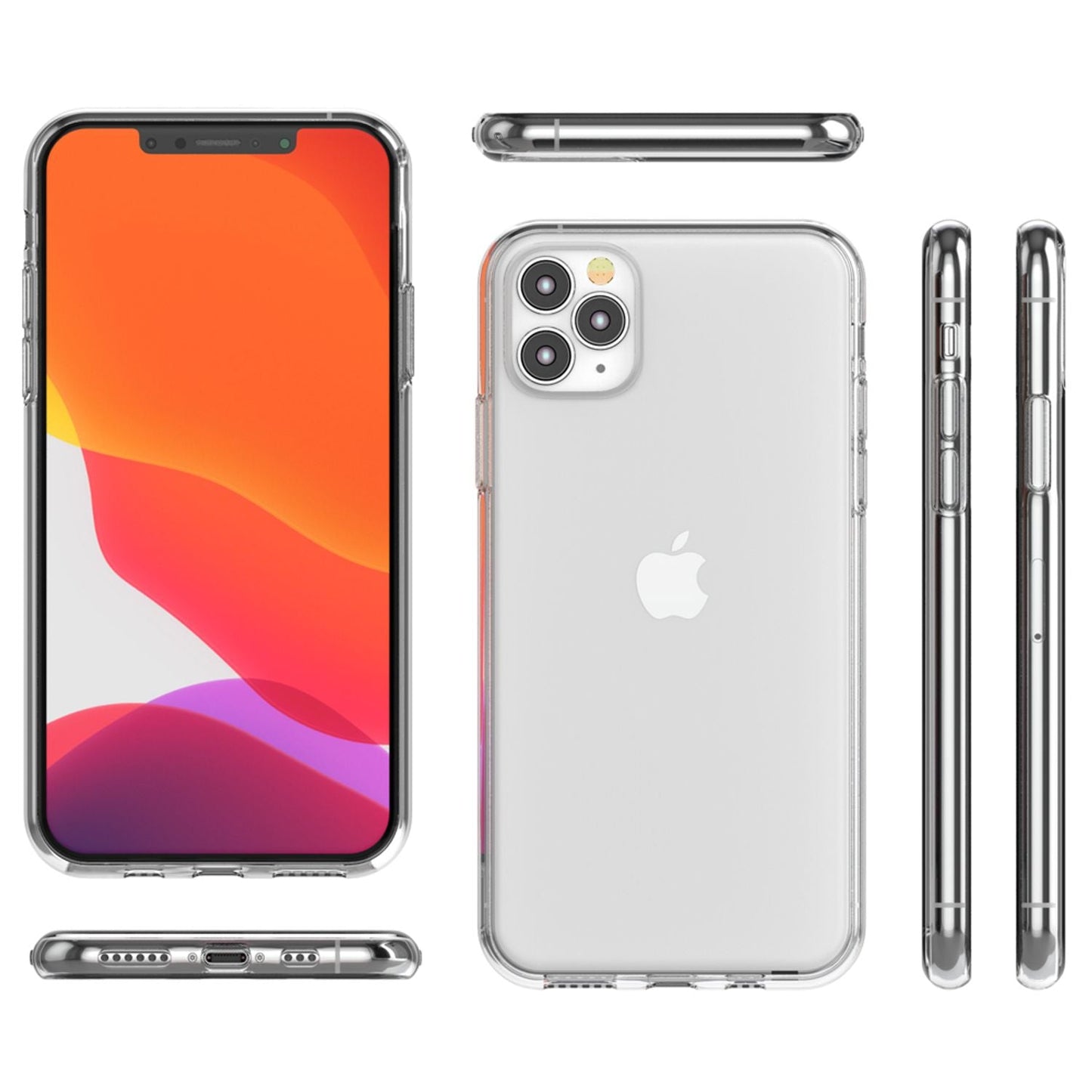 NALIA símahulstur fyrir Apple iPhone 11 Pro Max, þunnt sílikonhlífðarhulstur