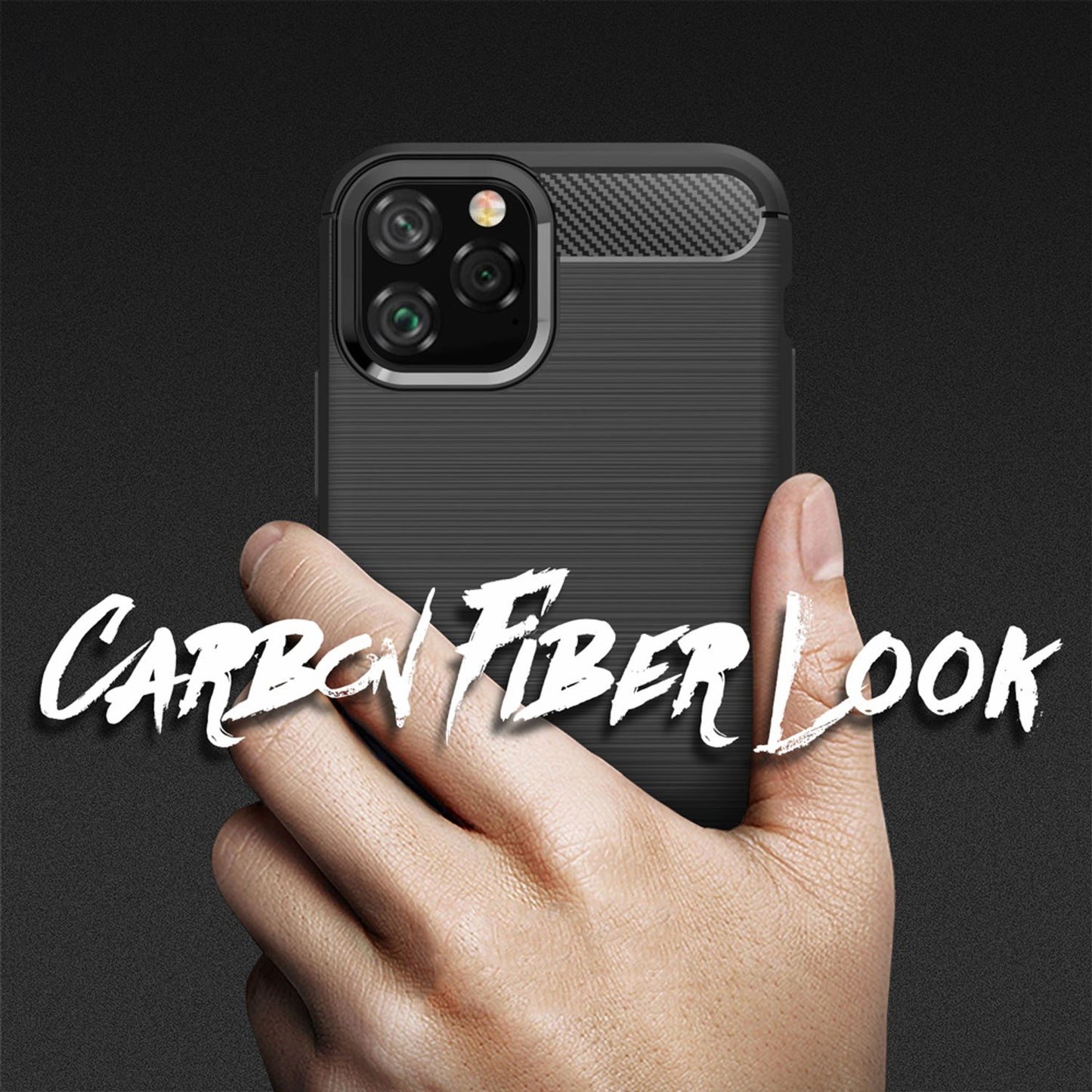 NALIA Phone Case for Apple iPhone 11 Pro Max, Carbon Fiber Stylish Phone Case