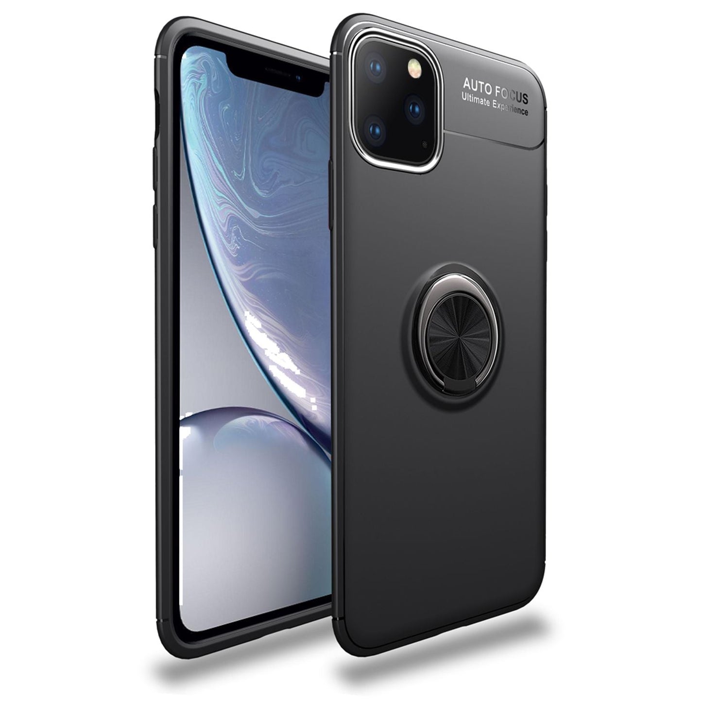 NALIA Ring Case fyrir iPhone 11 Pro, hlífðarhulstur með segulmagnaðri sílikoni og stuðara