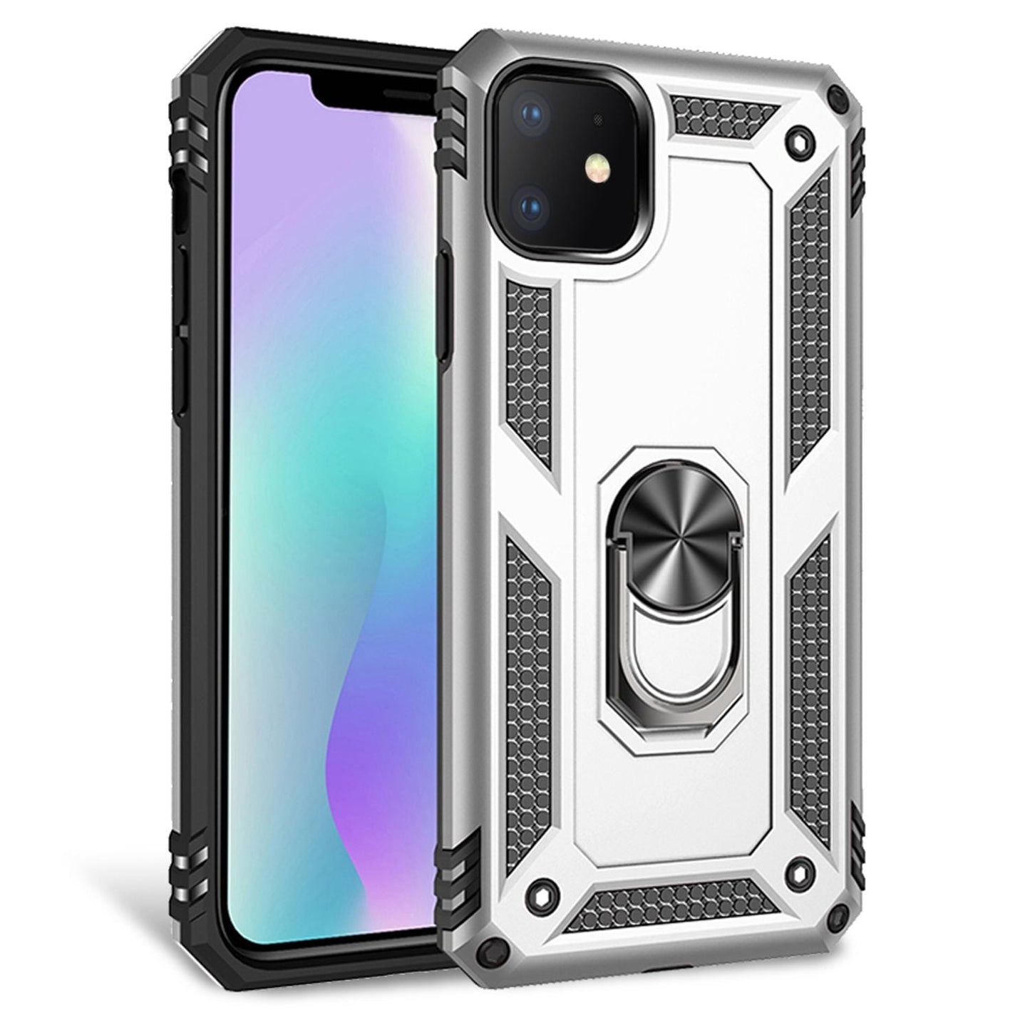 NALIA Ring Handy Hülle für iPhone 11, 360 Grad Schutz Case Cover Tasche Etui