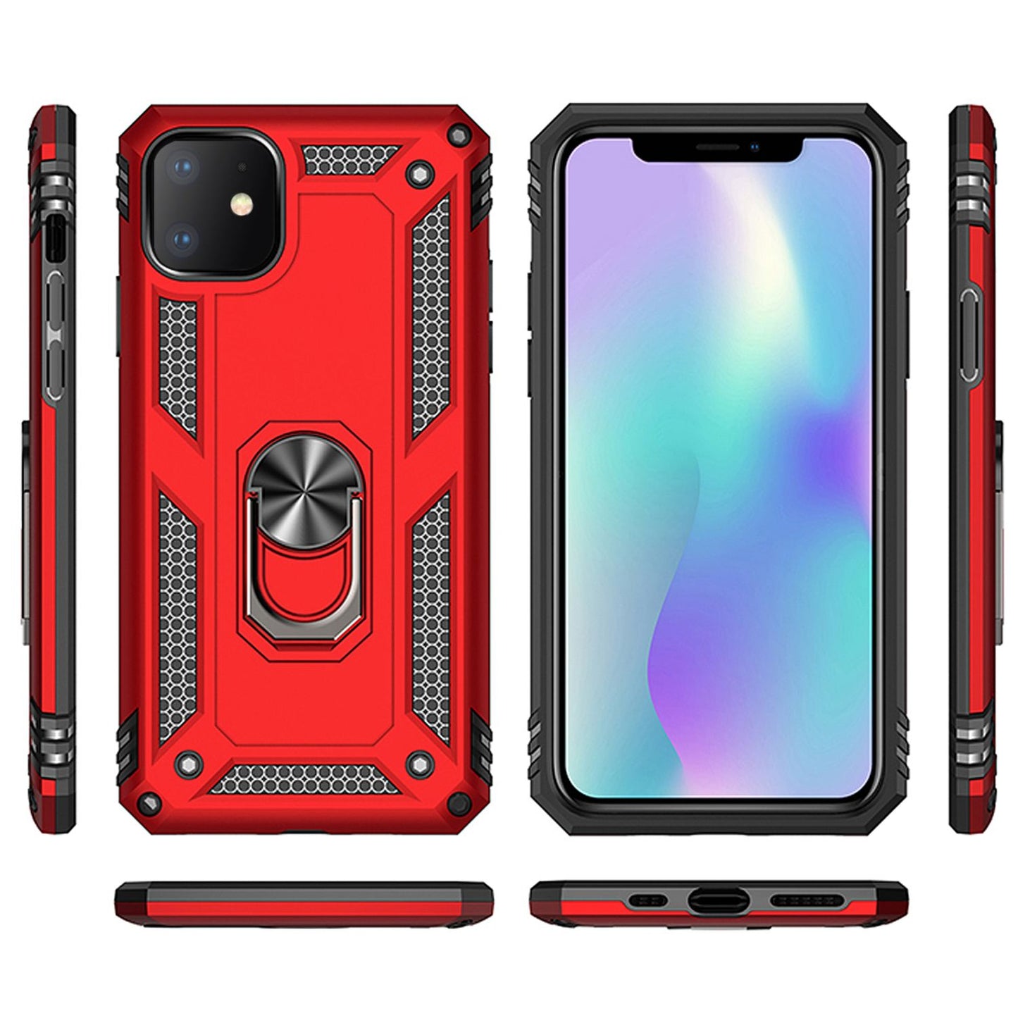 NALIA Ring Handy Hülle für iPhone 11, 360 Grad Schutz Case Cover Tasche Etui