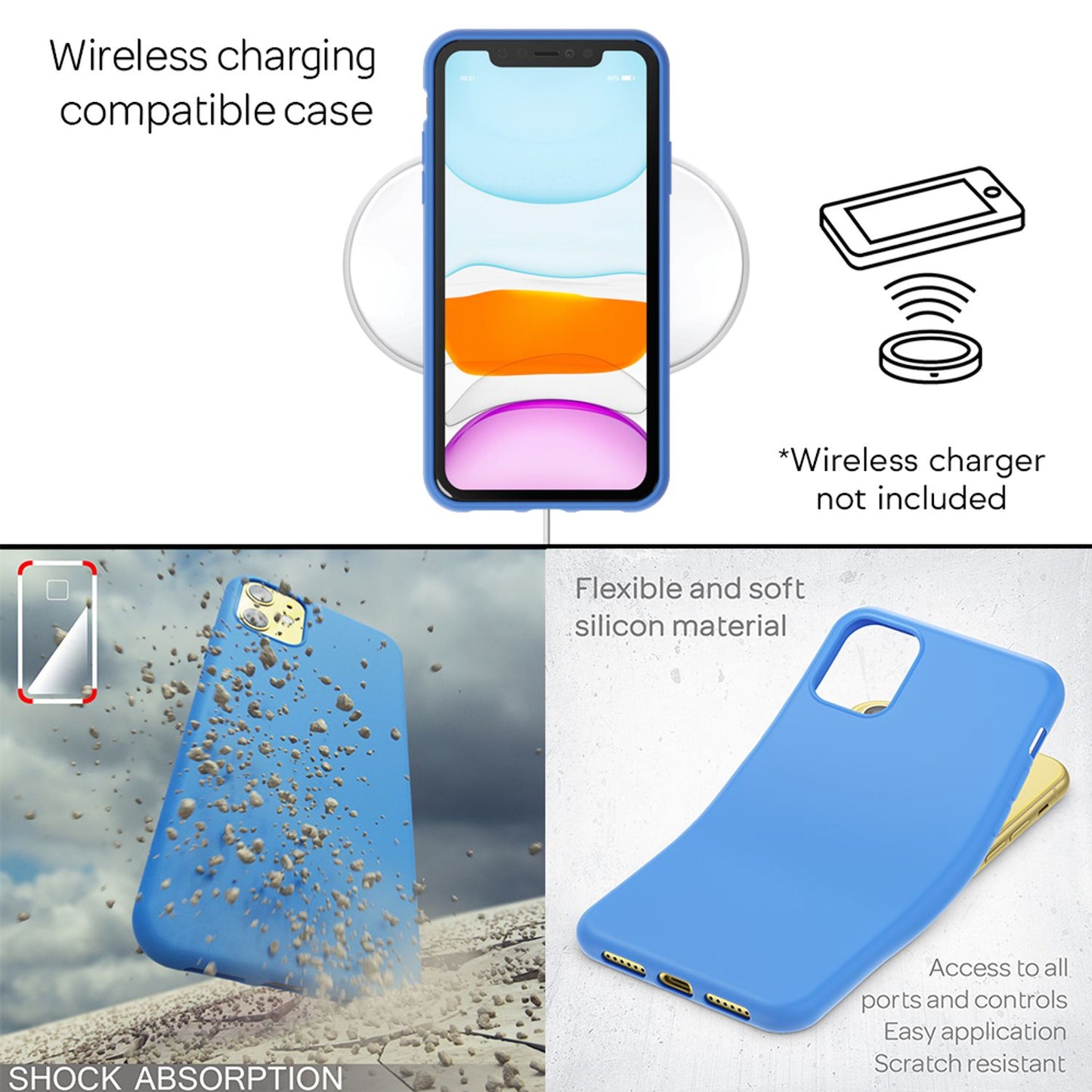 NALIA Neon Phone Case for iPhone 11, Soft Case &amp; Silicone Bumper Cover Protection