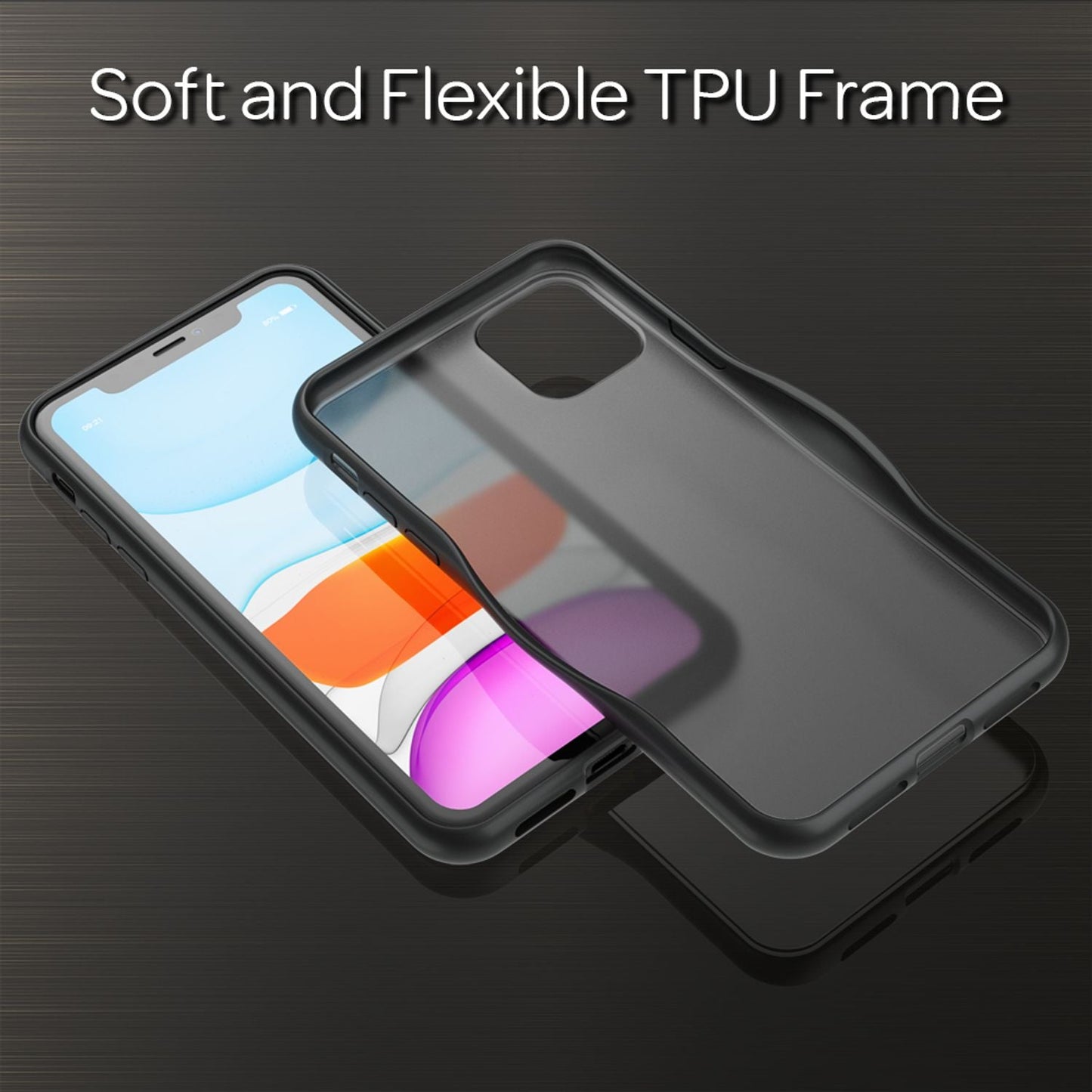 NALIA símahulstur fyrir iPhone 11, hart hulstur og hlífðarpoki úr sílikoni fyrir stuðara