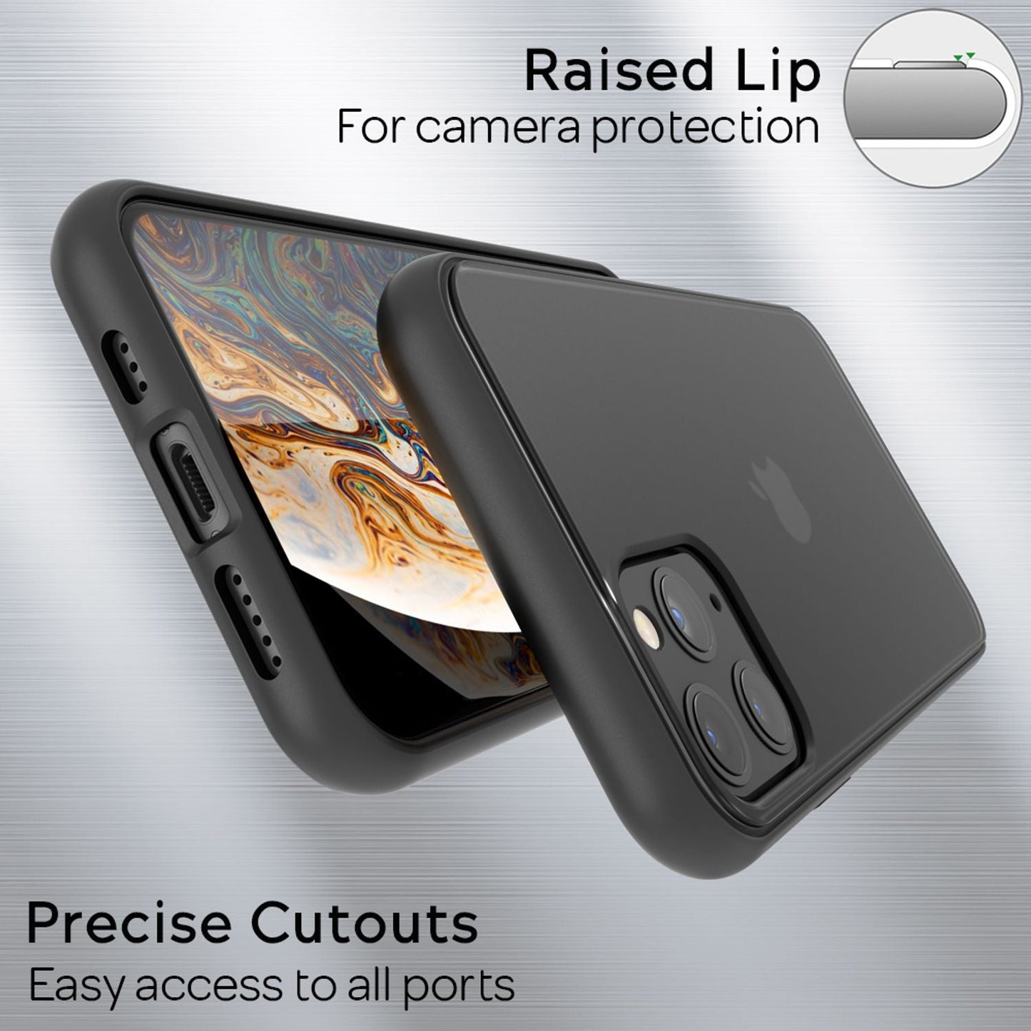 NALIA Phone Case for iPhone 11 Pro Max, Hard Case &amp; Silicone Bumper Cover Protection