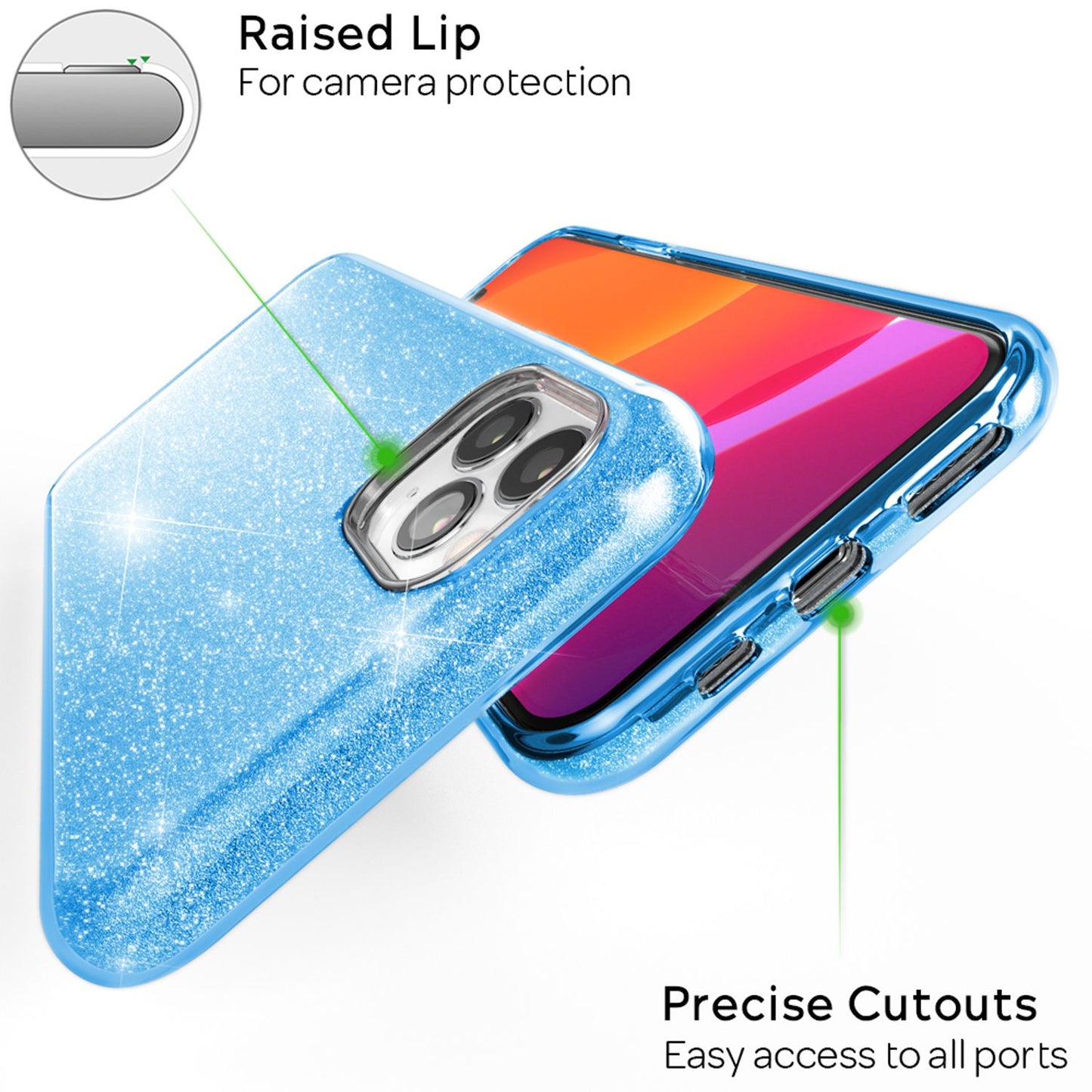 NALIA Glitter Phone Case Compatible with iPhone 11 Pro, Diamond Glitter Phone Case Cover