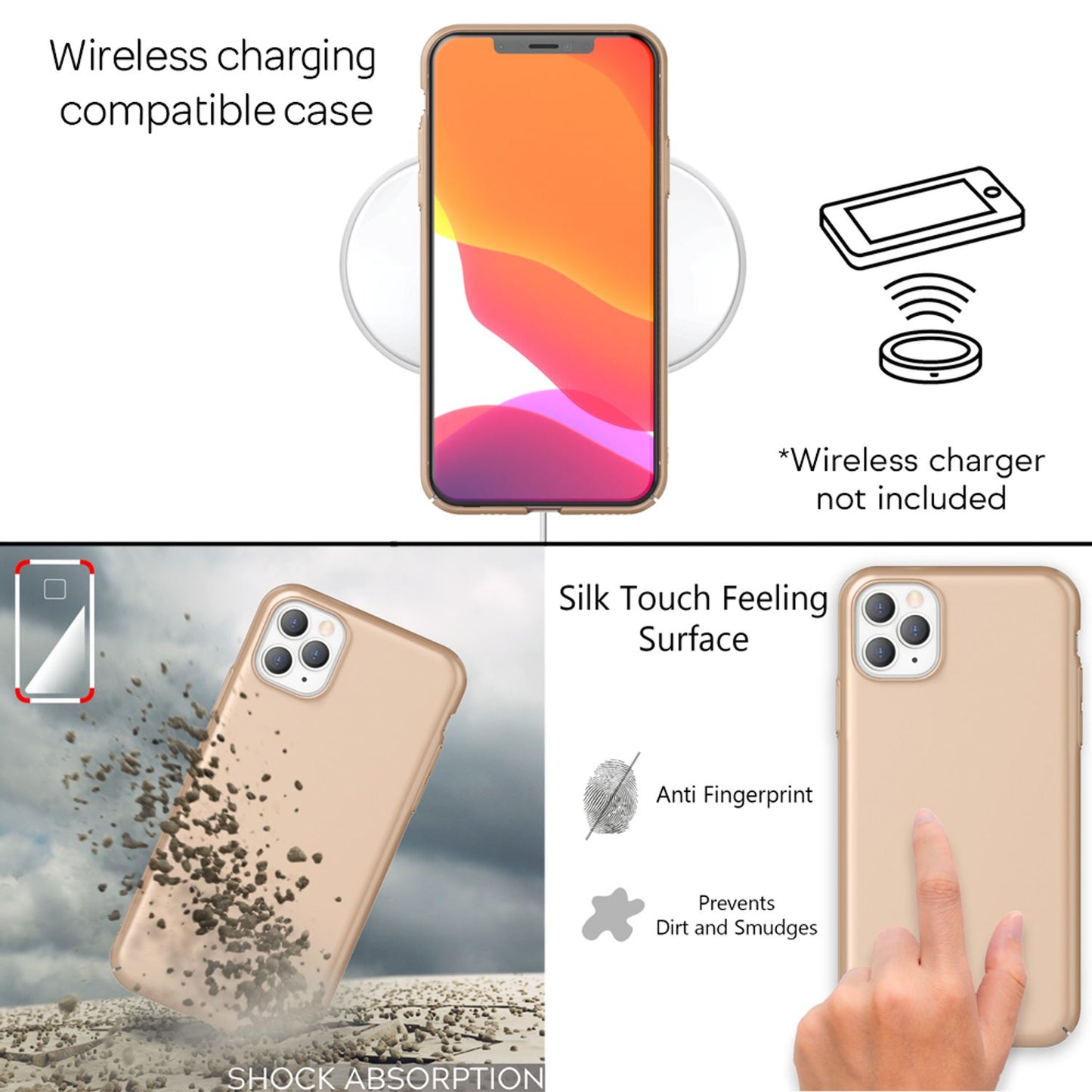 NALIA símahulstur fyrir iPhone 11 Pro Max, hlífðarhulstur, poki, stuðarahulstur