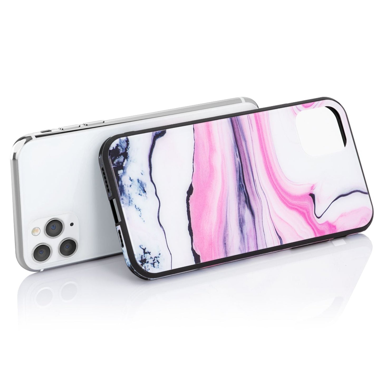 NALIA Tempered Glass Phone Case for iPhone 11 Pro Max, Marble Design Case Cover