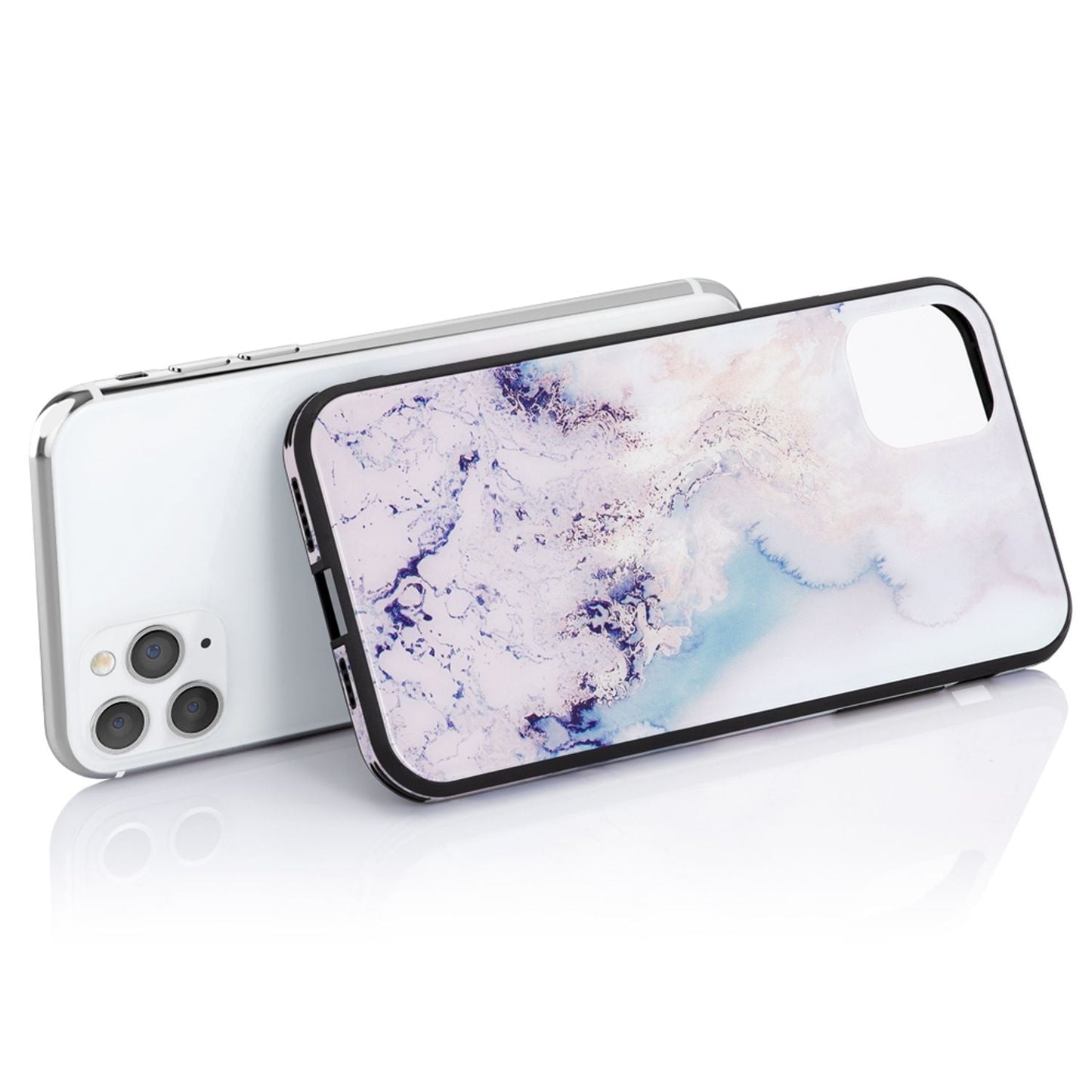 NALIA Tempered Glass Phone Case for iPhone 11 Pro, Marble Design Bag Case Cover