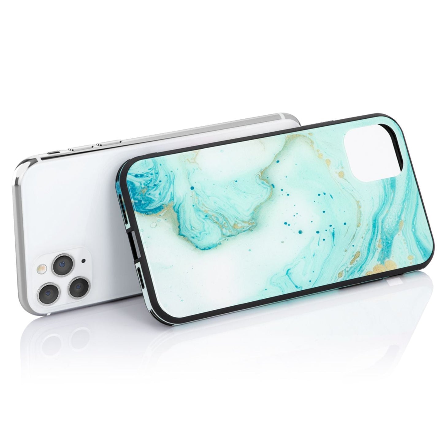 NALIA Tempered Glass Phone Case for iPhone 11 Pro, Marble Design Bag Case Cover