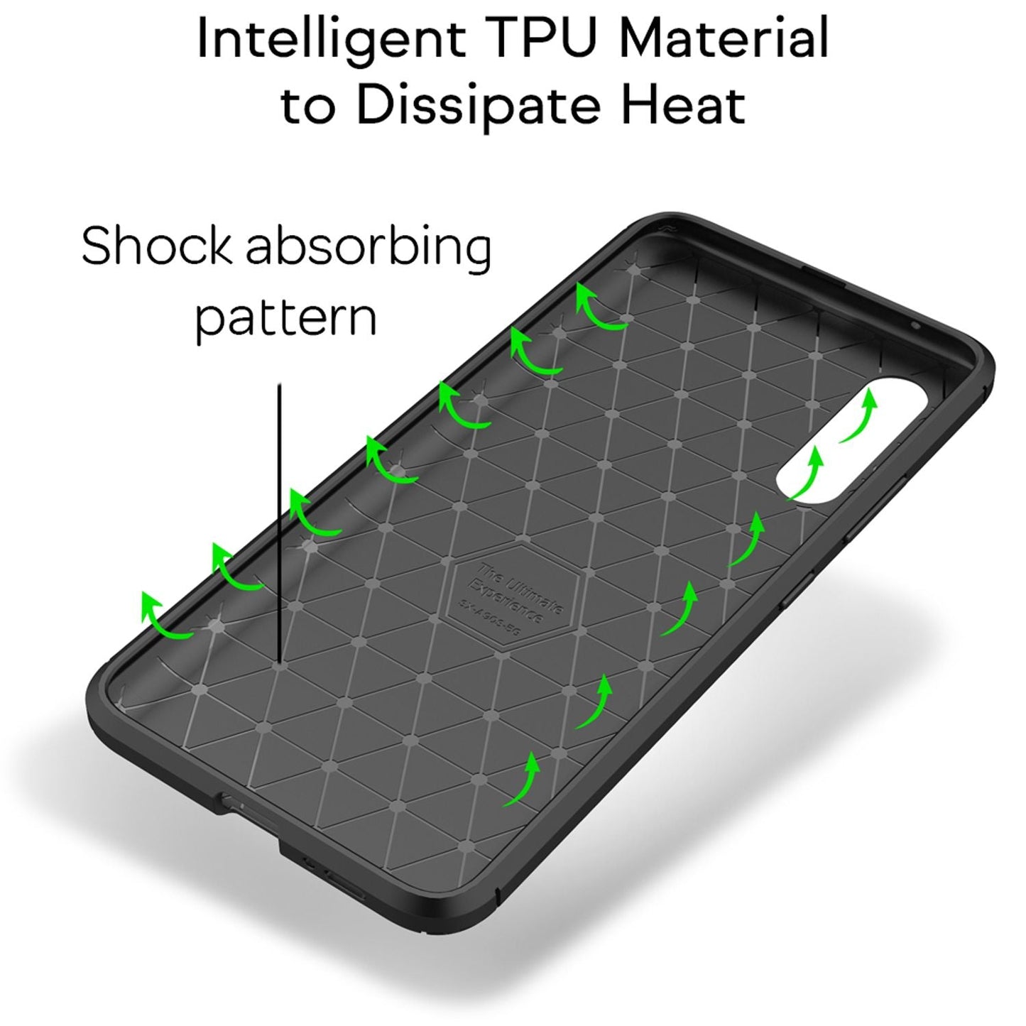 NALIA Símahulstur með kolefnisútliti fyrir Samsung Galaxy A90 5G, sílikon bakhlið