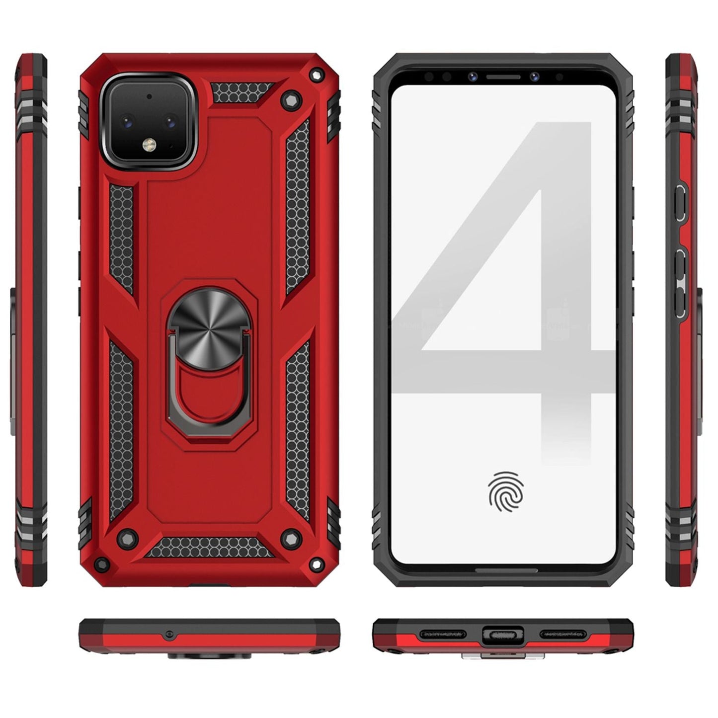 NALIA Ring Phone Case for Google Pixel 4, Case Cover with Magnetic Mount