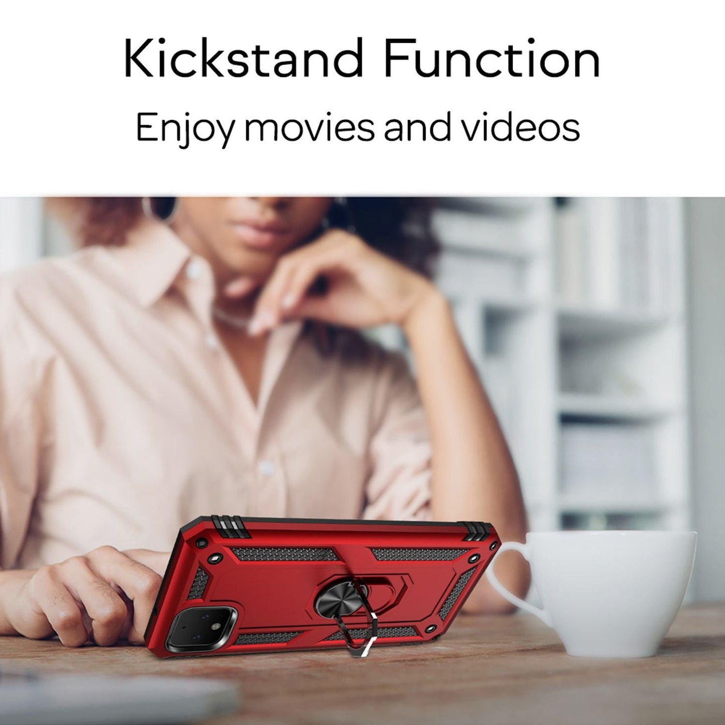 NALIA Ring Phone Case for Google Pixel 4, Case Cover with Magnetic Mount