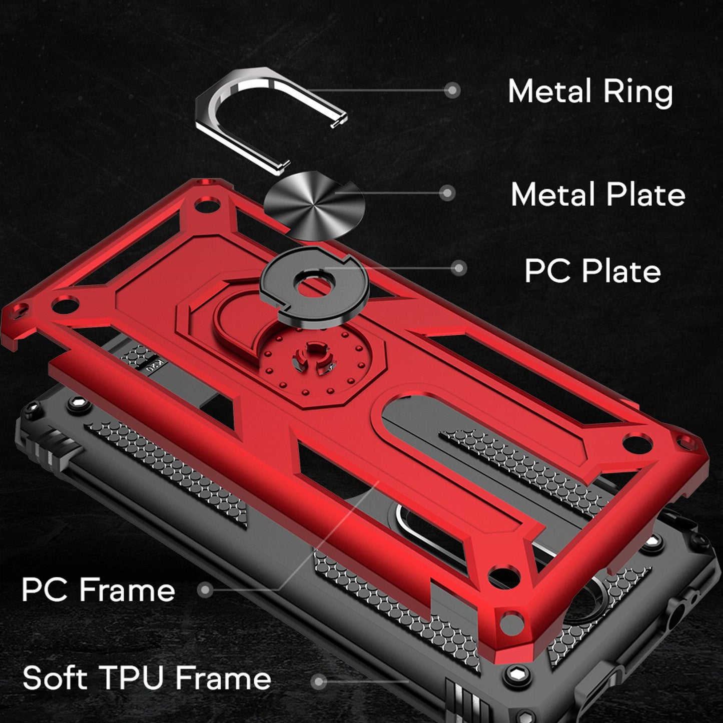 NALIA Ring Case for Xiaomi Mi 9T / 9T Pro, Shockproof Phone Case with Holder