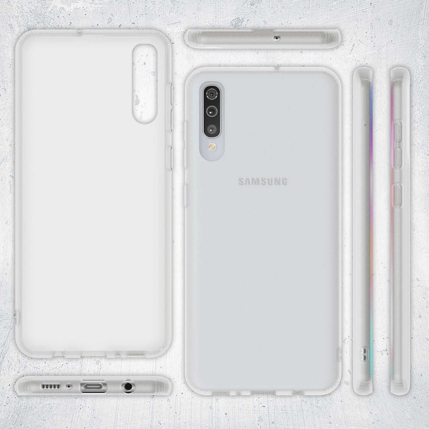 NALIA farsímahulstur fyrir Samsung Galaxy A50, þunnt verndandi hulstur með stuðara og veski