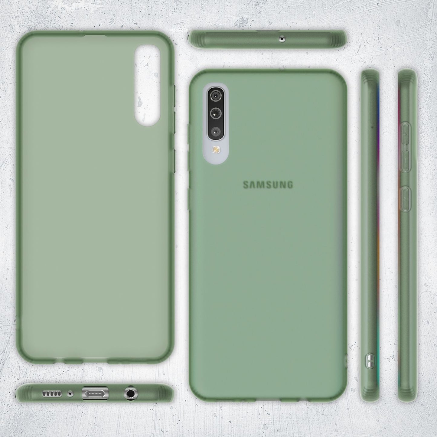 NALIA farsímahulstur fyrir Samsung Galaxy A50, þunnt verndandi hulstur með stuðara og veski