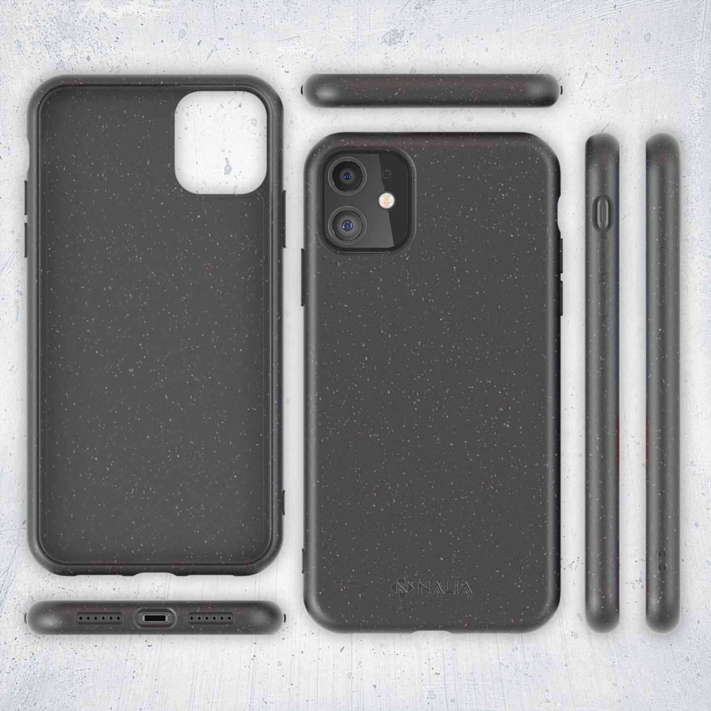 NALIA lífrænt símahulstur fyrir iPhone 11, sjálfbært, niðurbrjótanlegt, vegan umhverfisvænt hulstur