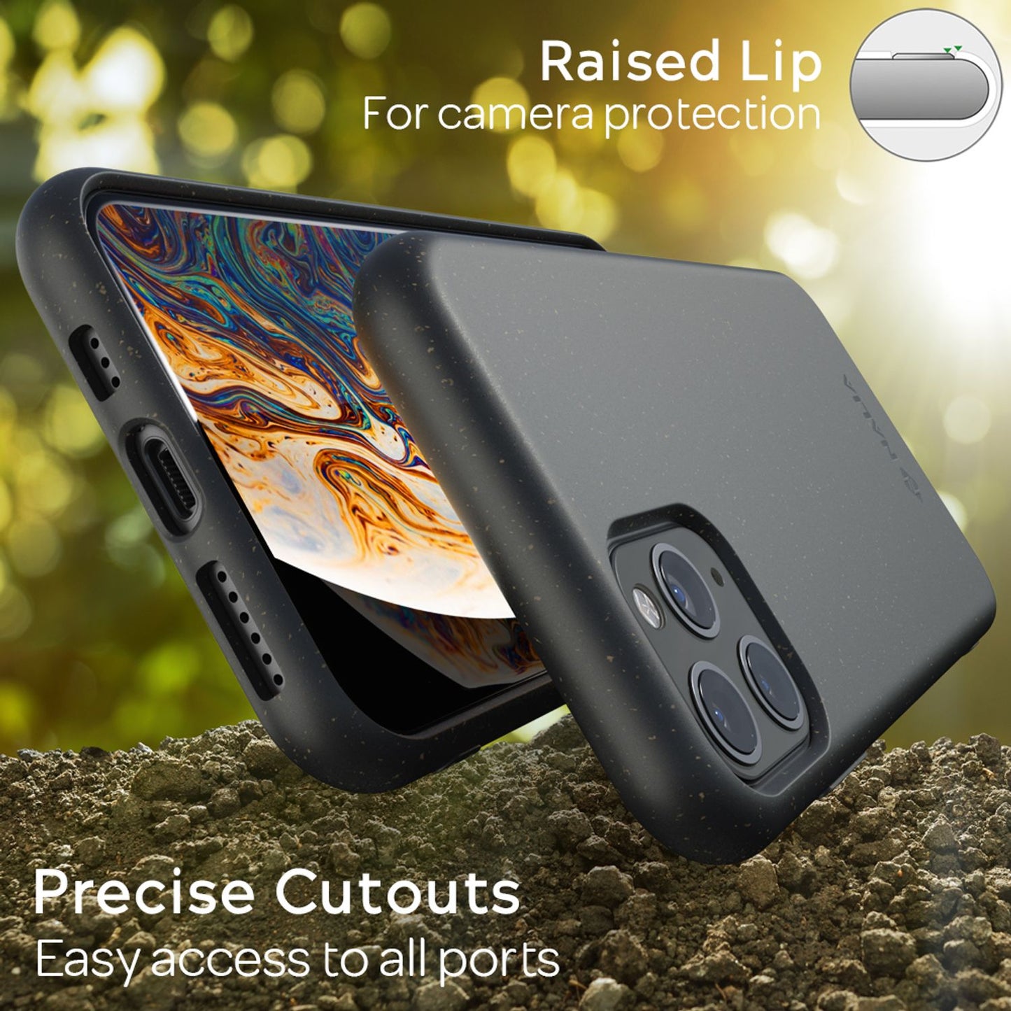 NALIA Bio Phone Case for iPhone 11 Pro, Sustainable Biodegradable Vegan Case Cover