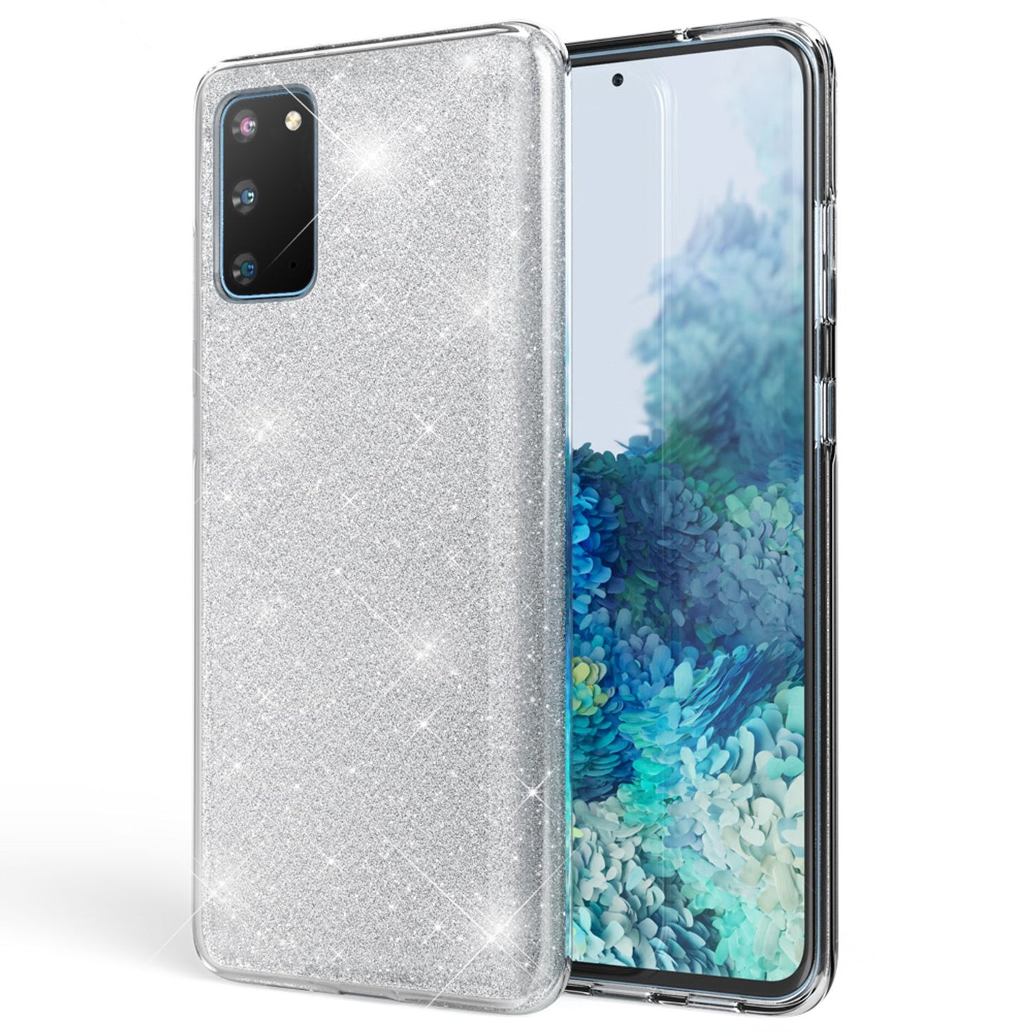 NALIA Glitter Case for Samsung Galaxy S20, Diamond Protective Case Phone Bag