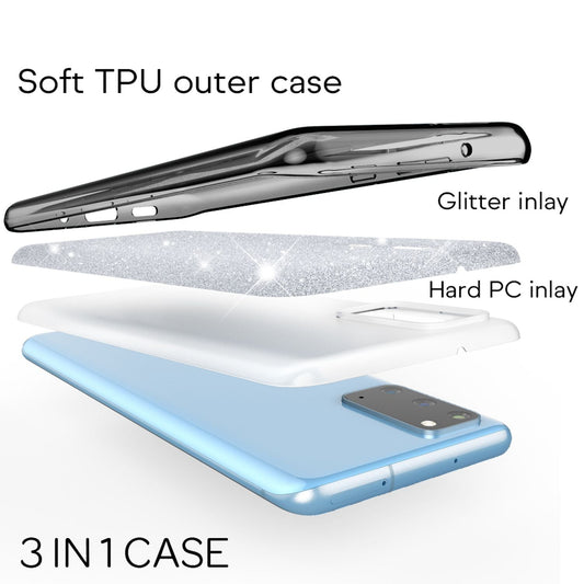 NALIA Glitter Case for Samsung Galaxy S20, Diamond Protective Case Phone Bag