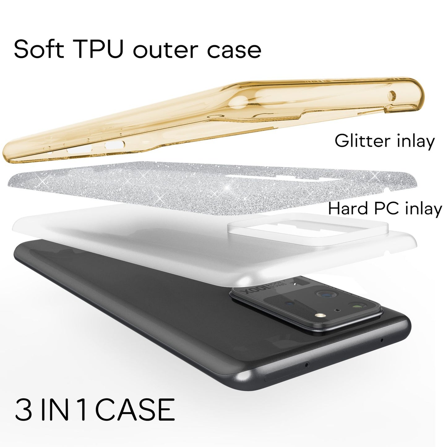 NALIA Glitter Case for Samsung Galaxy S20 Ultra, Diamond Protective Bumper Case