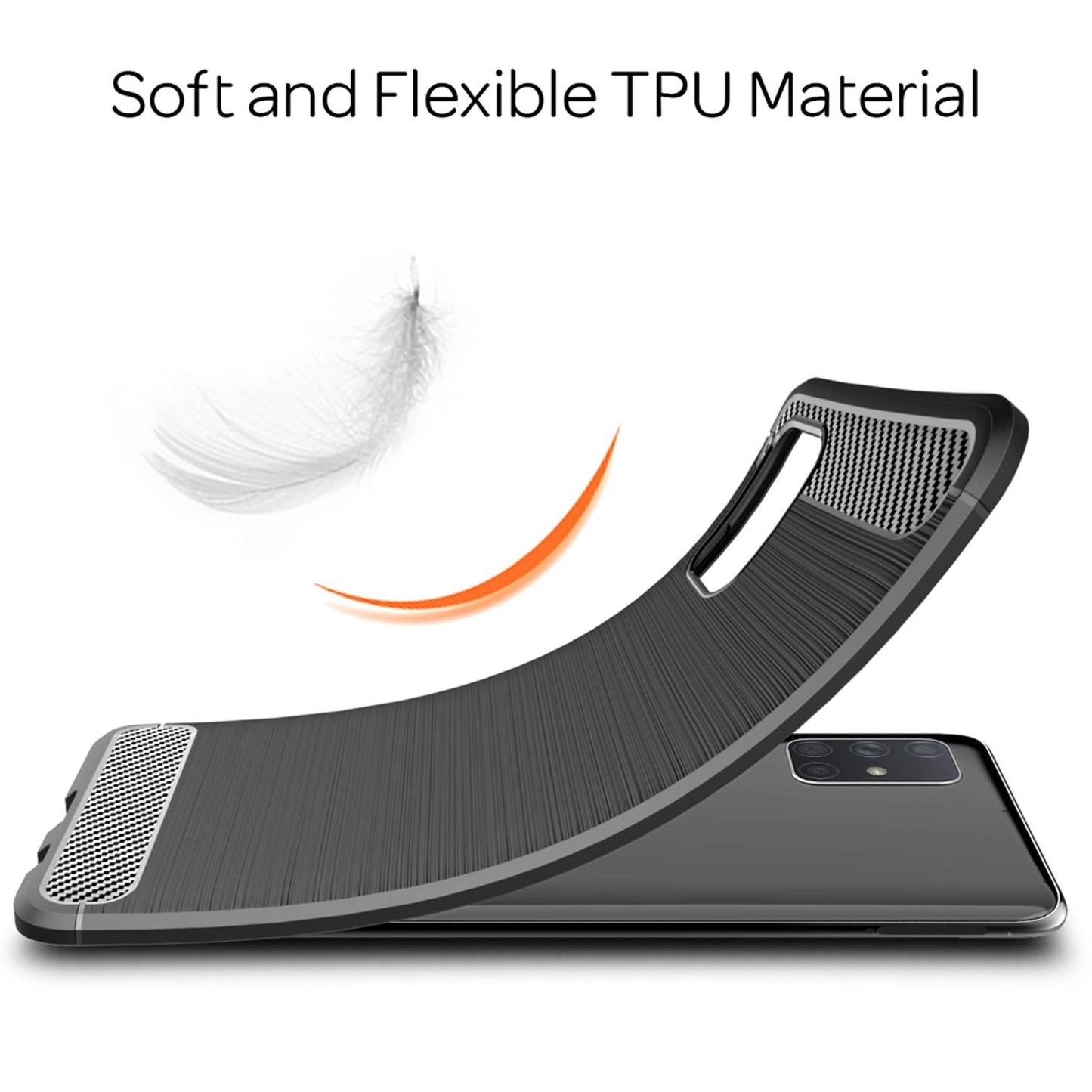 NALIA Carbon Look Case for Samsung Galaxy A51, Phone Case Protective Cover