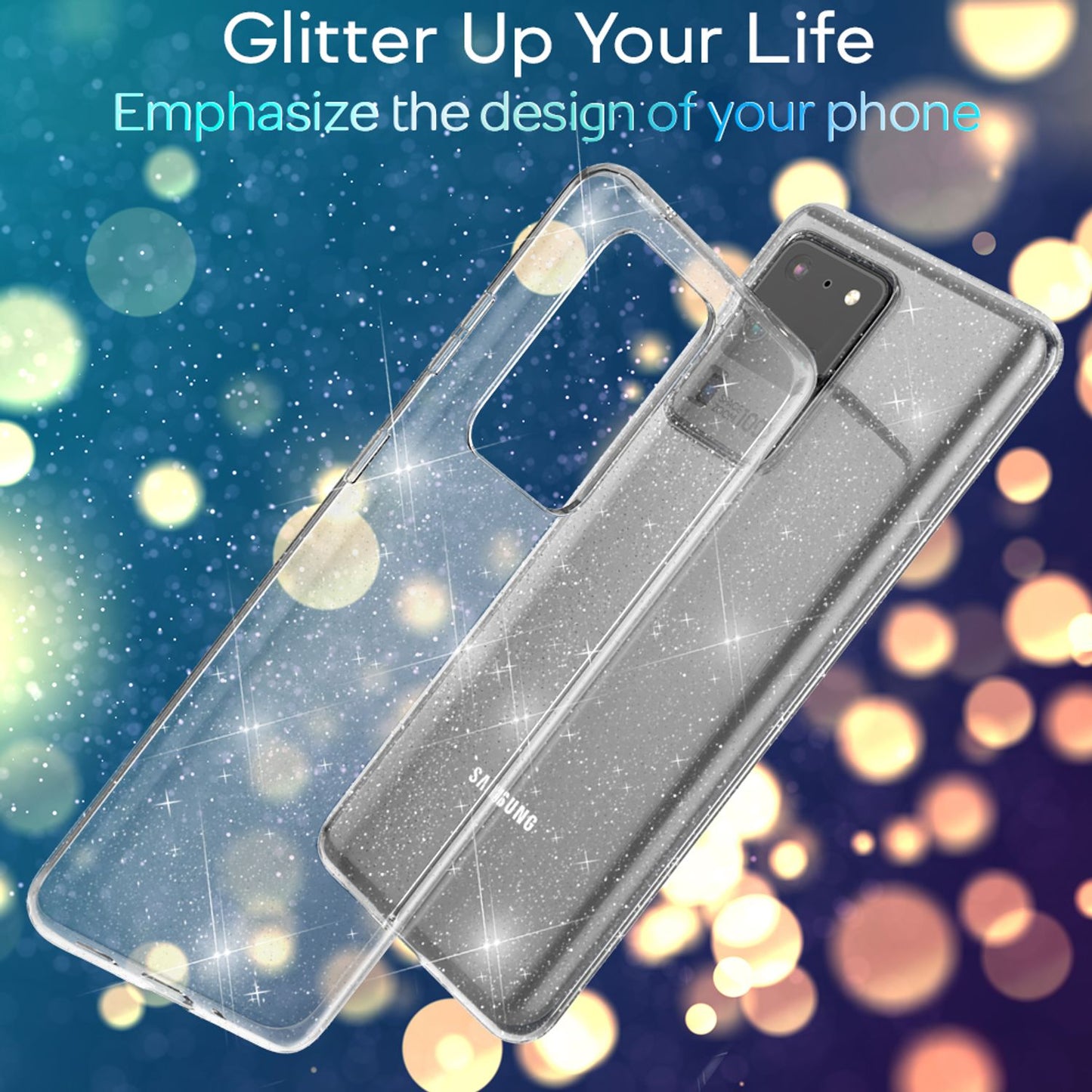NALIA glitrandi símahulstur fyrir Samsung Galaxy S20 Ultra, sílikon símahulstur