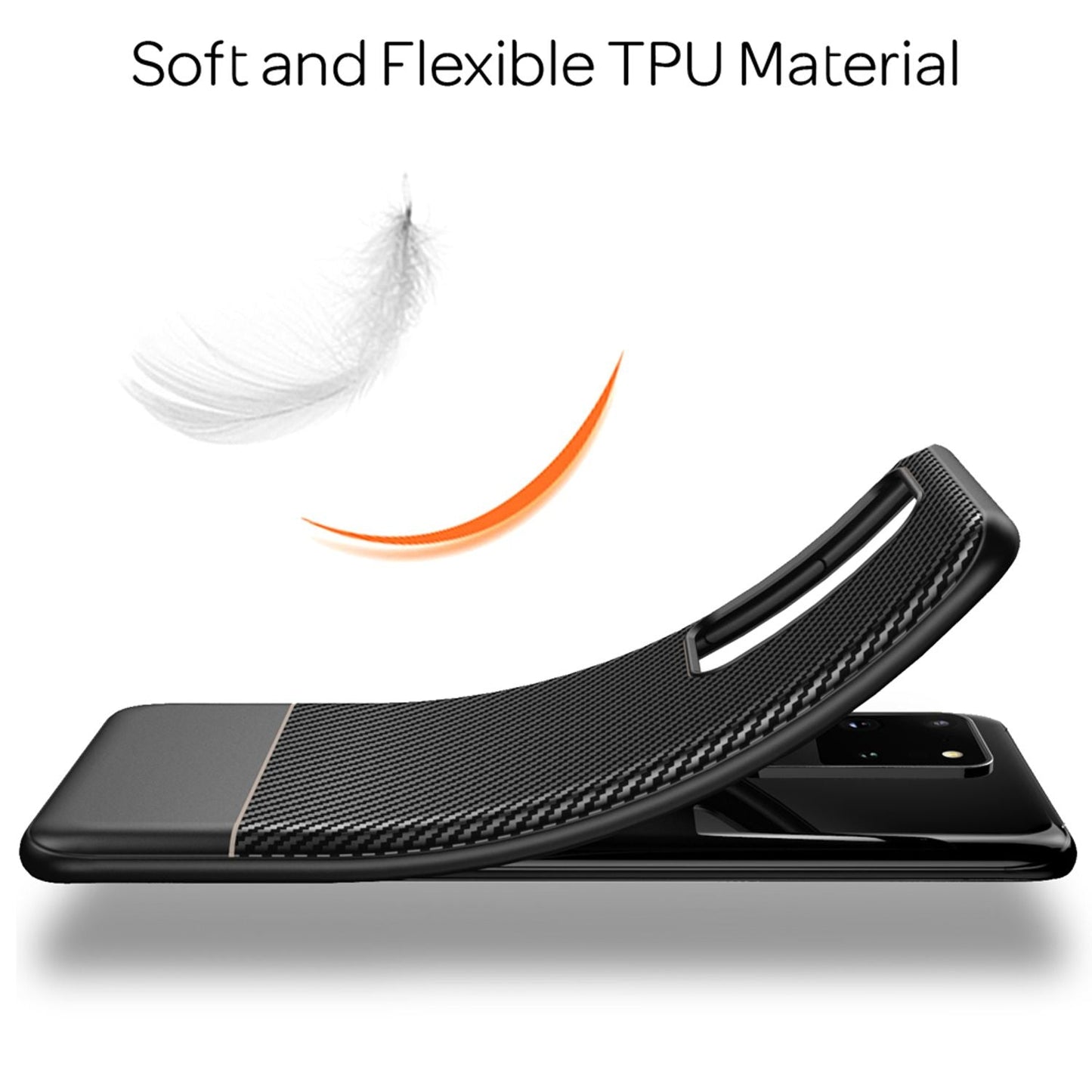 NALIA Carbon hulstur fyrir Samsung Galaxy S20 Ultra, sílikon símahulstur