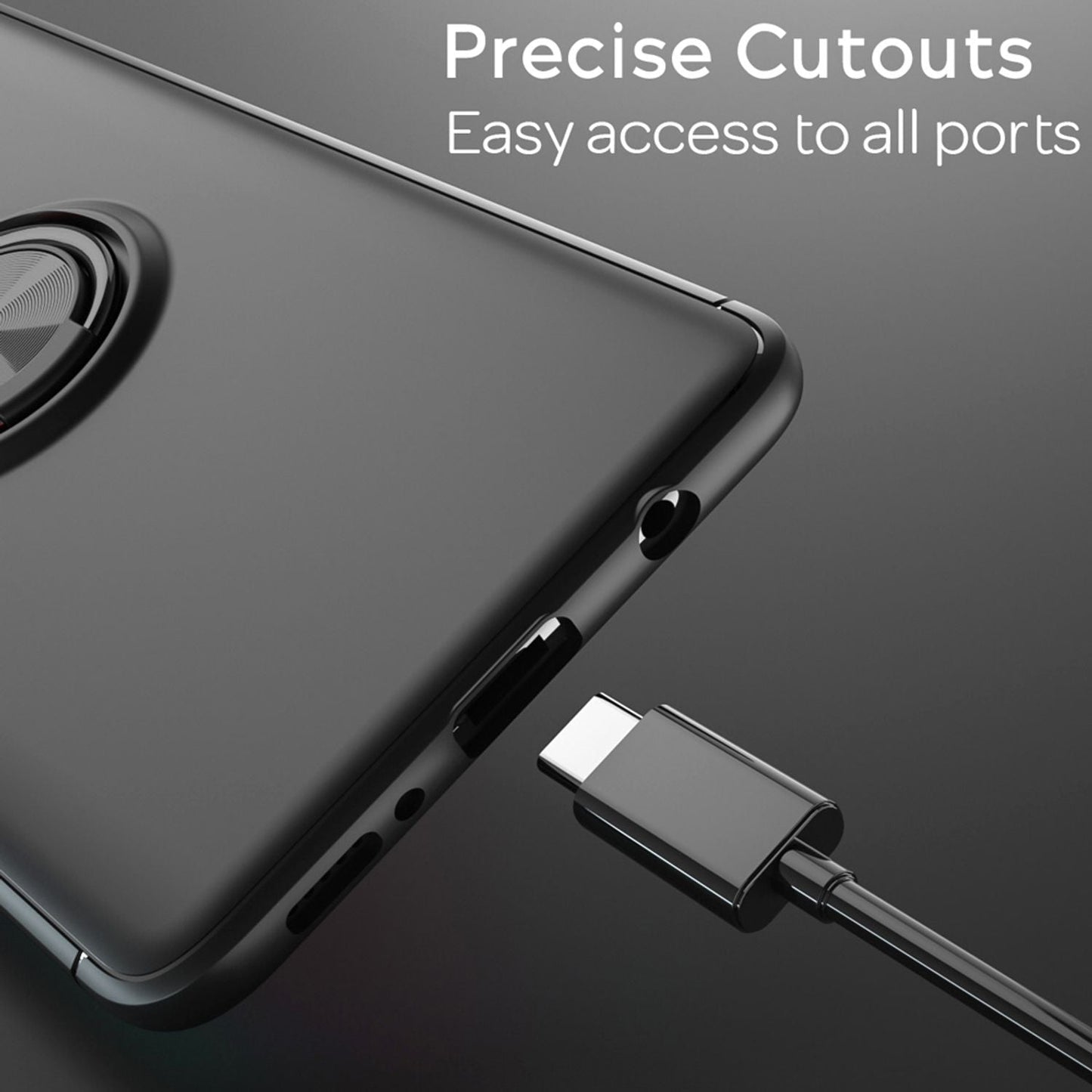 NALIA 360° Ring Phone Case for Samsung Galaxy A71, Robust Silicone Phone Protective Case