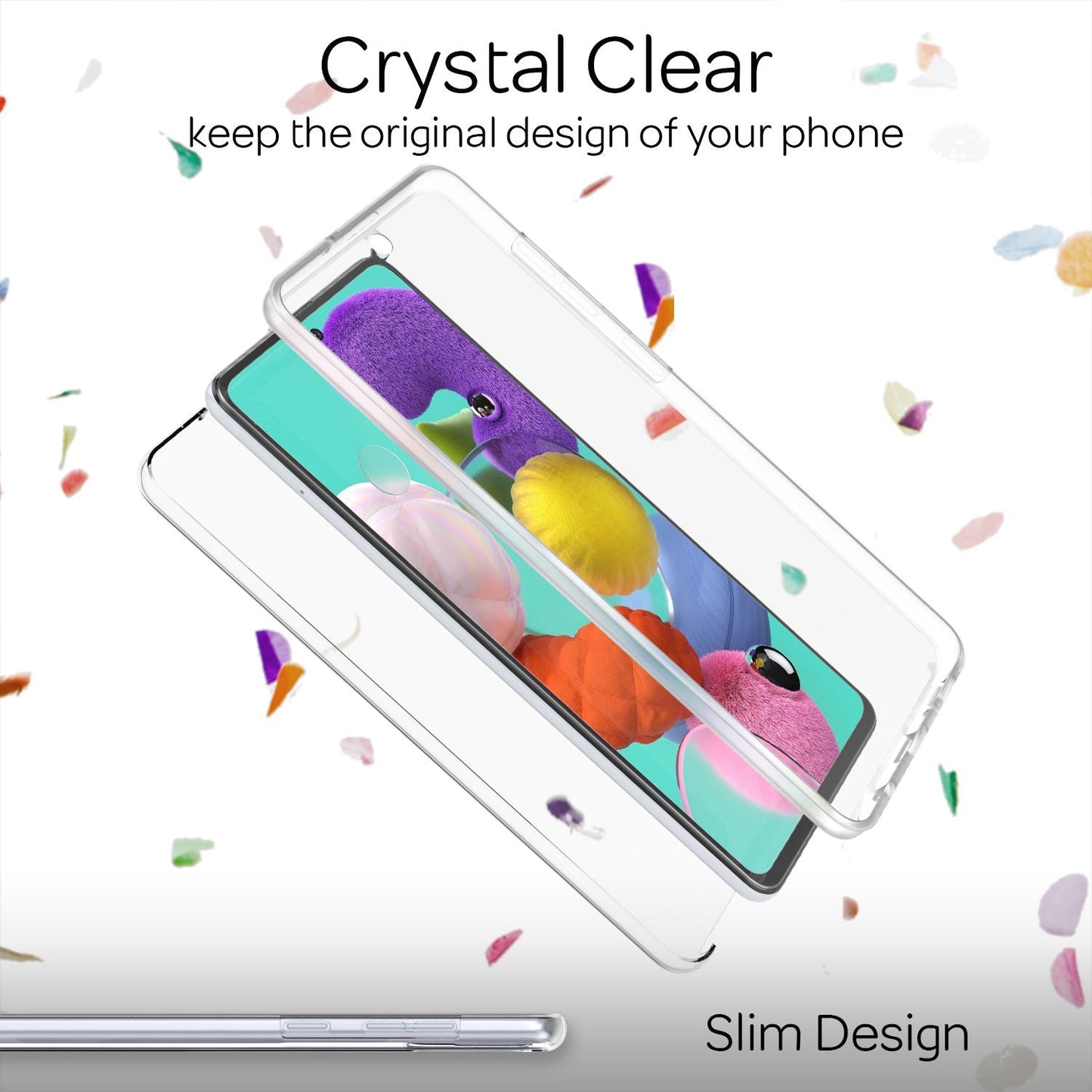 NALIA 360 Degree Phone Case for Samsung Galaxy A51, Full Cover Case with All-Around Bumper