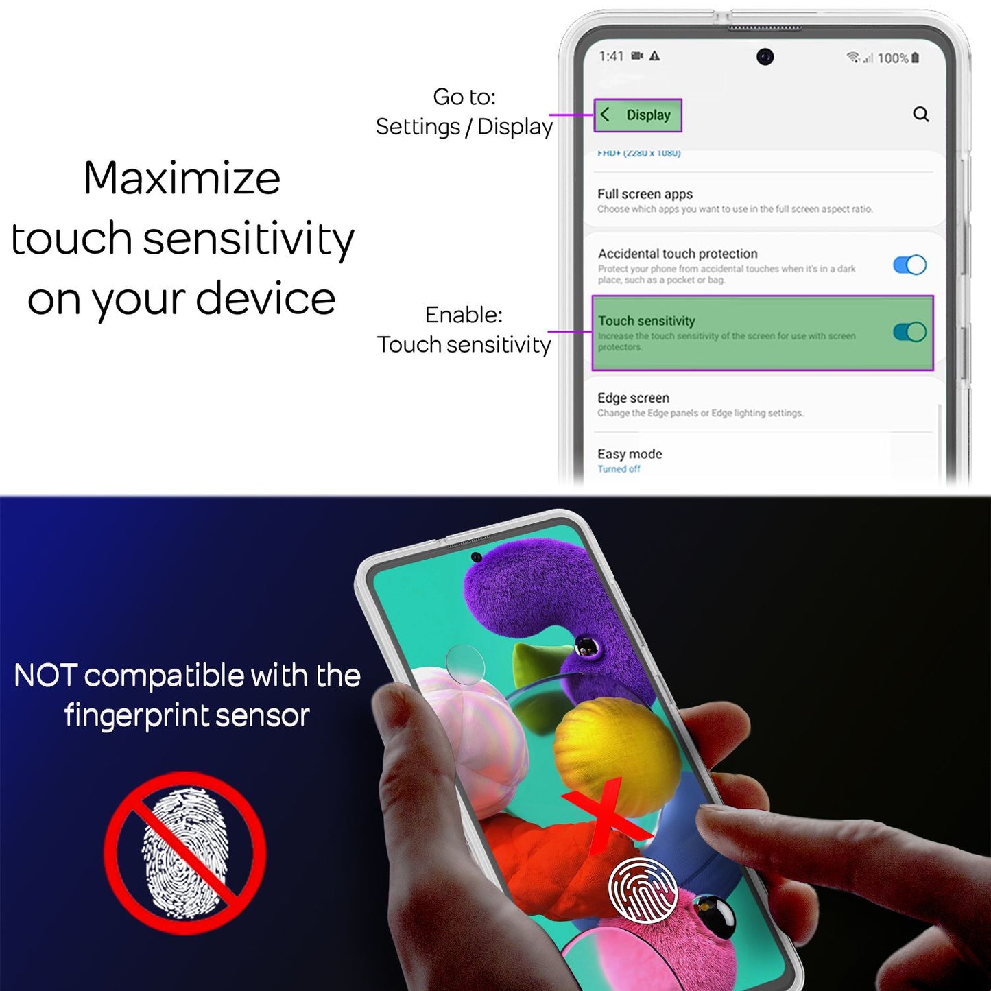 NALIA 360 Degree Phone Case for Samsung Galaxy A51, Full Cover Case with All-Around Bumper