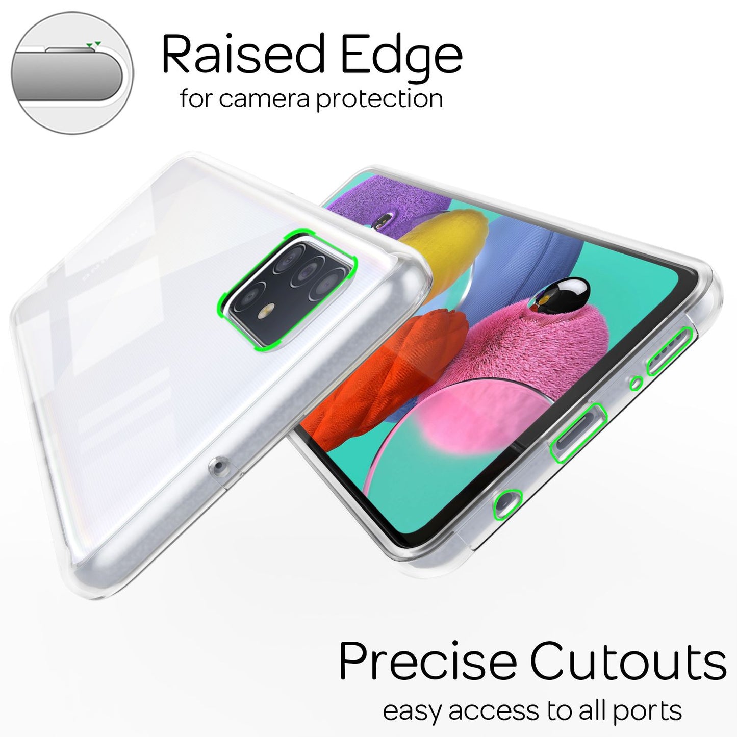 NALIA 360 Degree Phone Case for Samsung Galaxy A51, Full Cover Case with All-Around Bumper