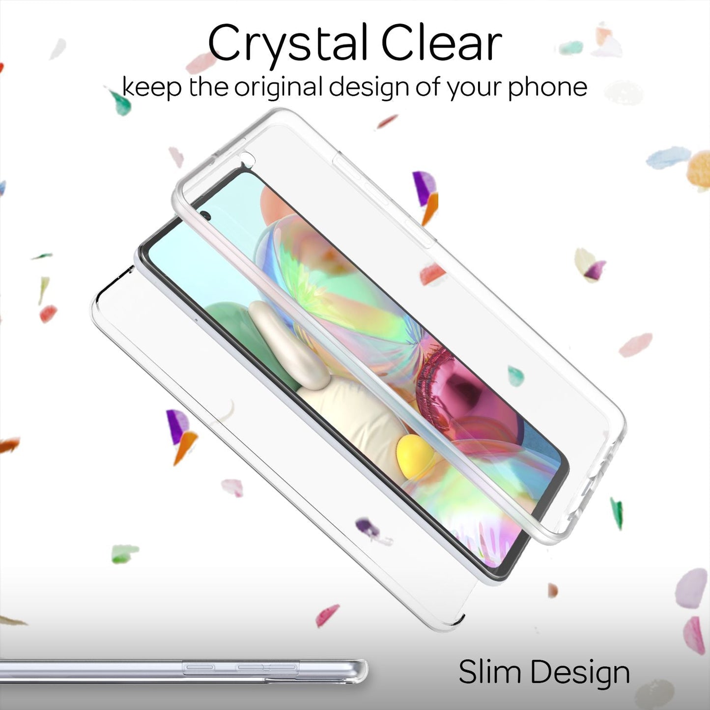 NALIA 360 Degree Phone Case for Samsung Galaxy A71, Full Cover All-Around Bumper Case