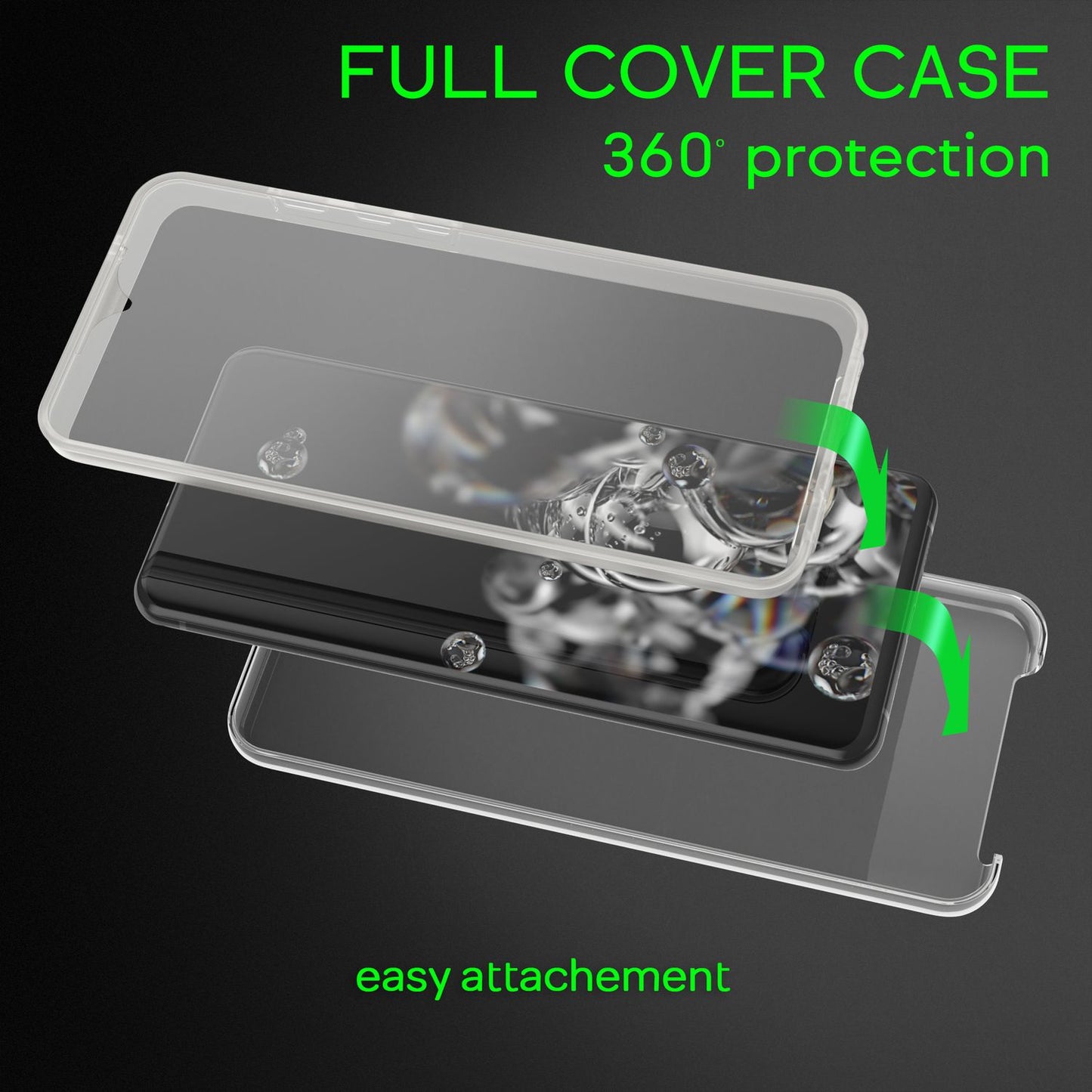 NALIA 360 Degree Phone Case Compatible with Samsung Galaxy S20, Full Cover Case