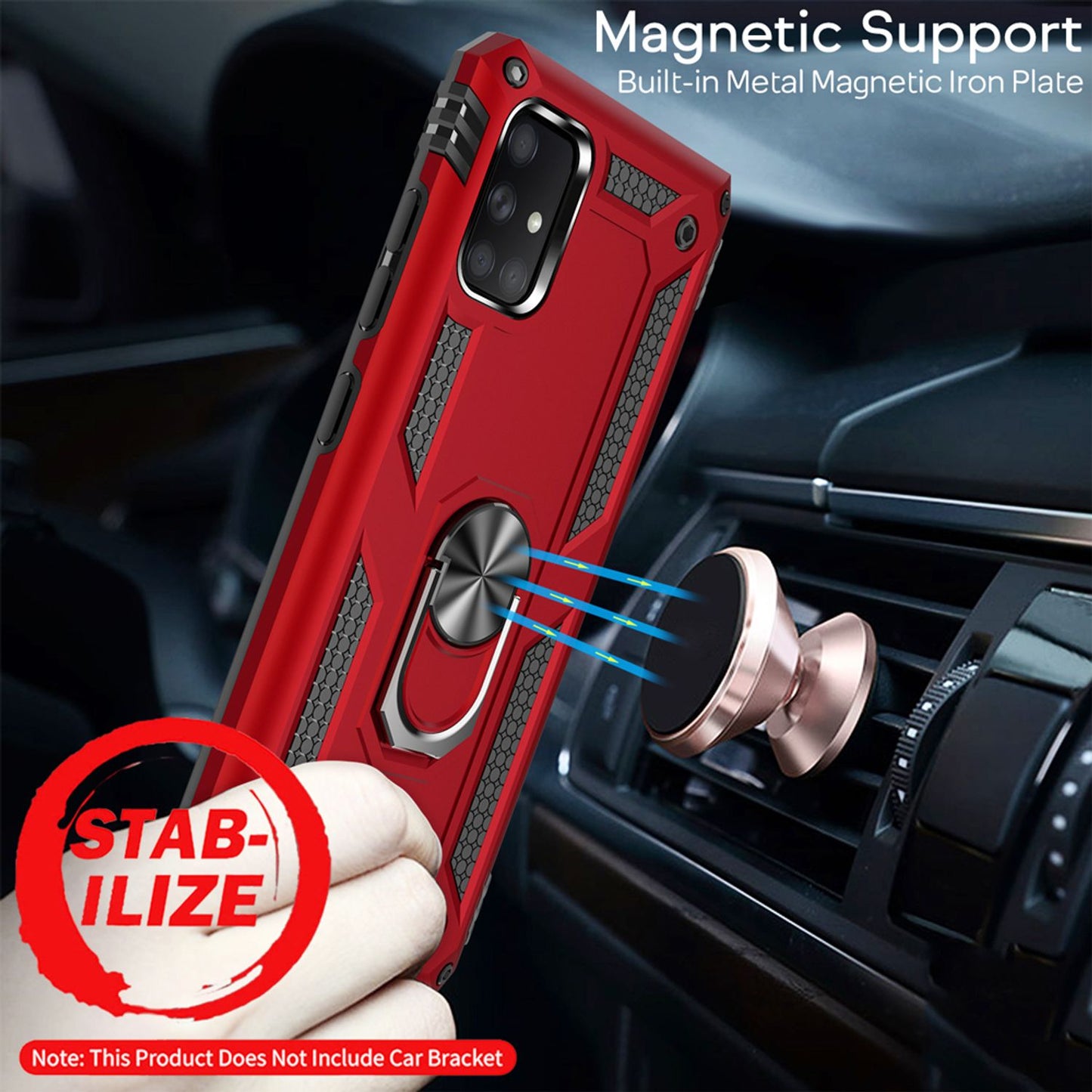 NALIA hringhulstur fyrir Samsung Galaxy A71, símahlífðartaska með stuðara