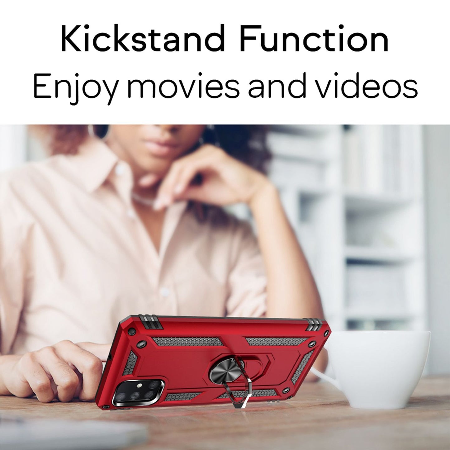 NALIA hringhulstur fyrir Samsung Galaxy A71, símahlífðartaska með stuðara