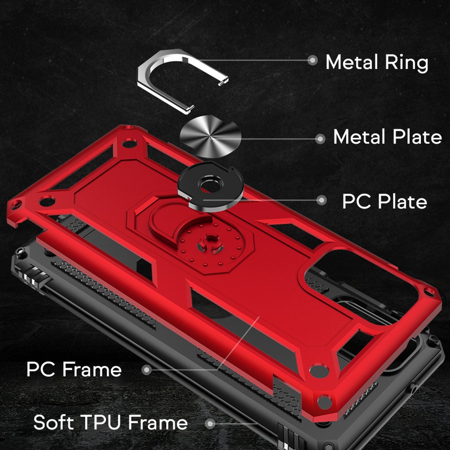 NALIA Ring Case for Samsung Galaxy S20 Plus, Protective Phone Case Cover TPU Case