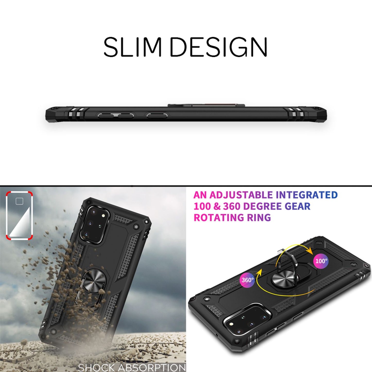 NALIA Ring Case for Samsung Galaxy S20 Plus, Protective Phone Case Cover TPU Case