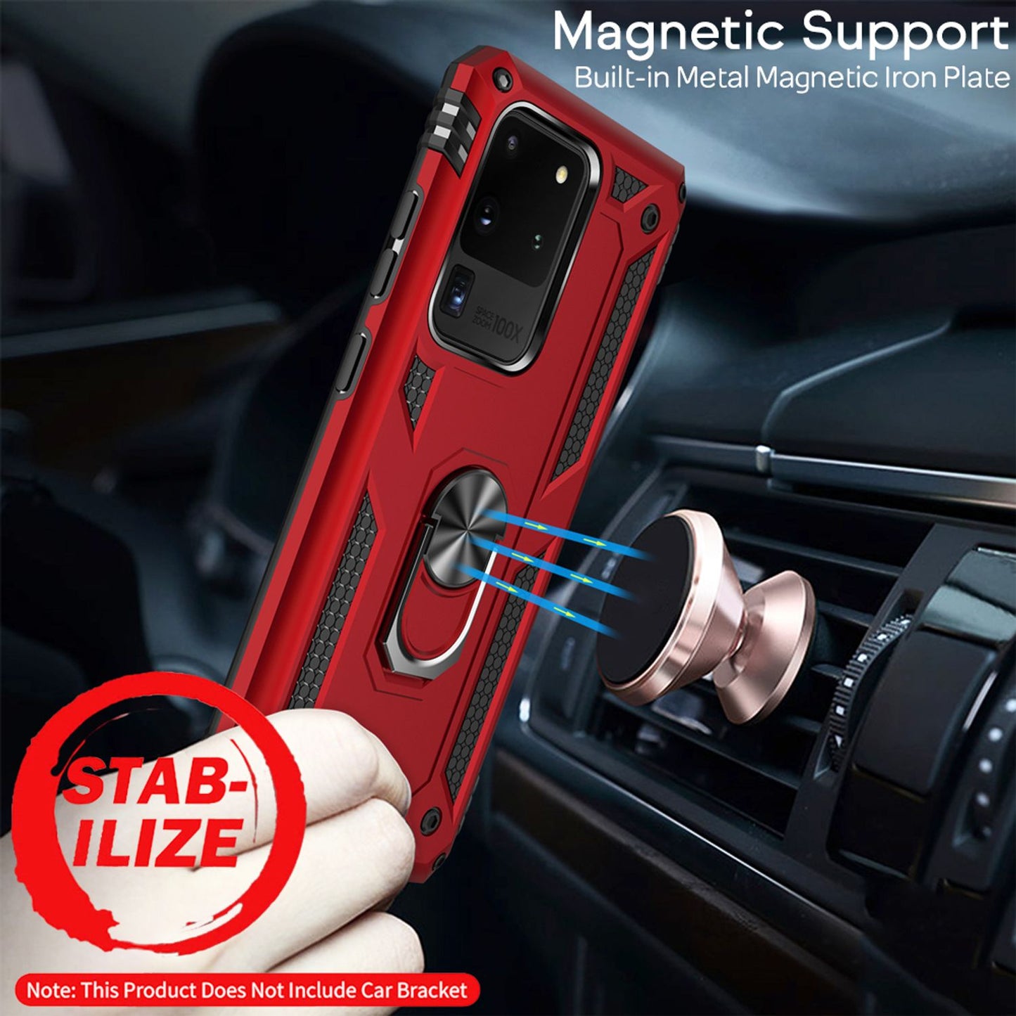 NALIA Ring Case fyrir Samsung Galaxy S20 Ultra, verndandi símahulstur