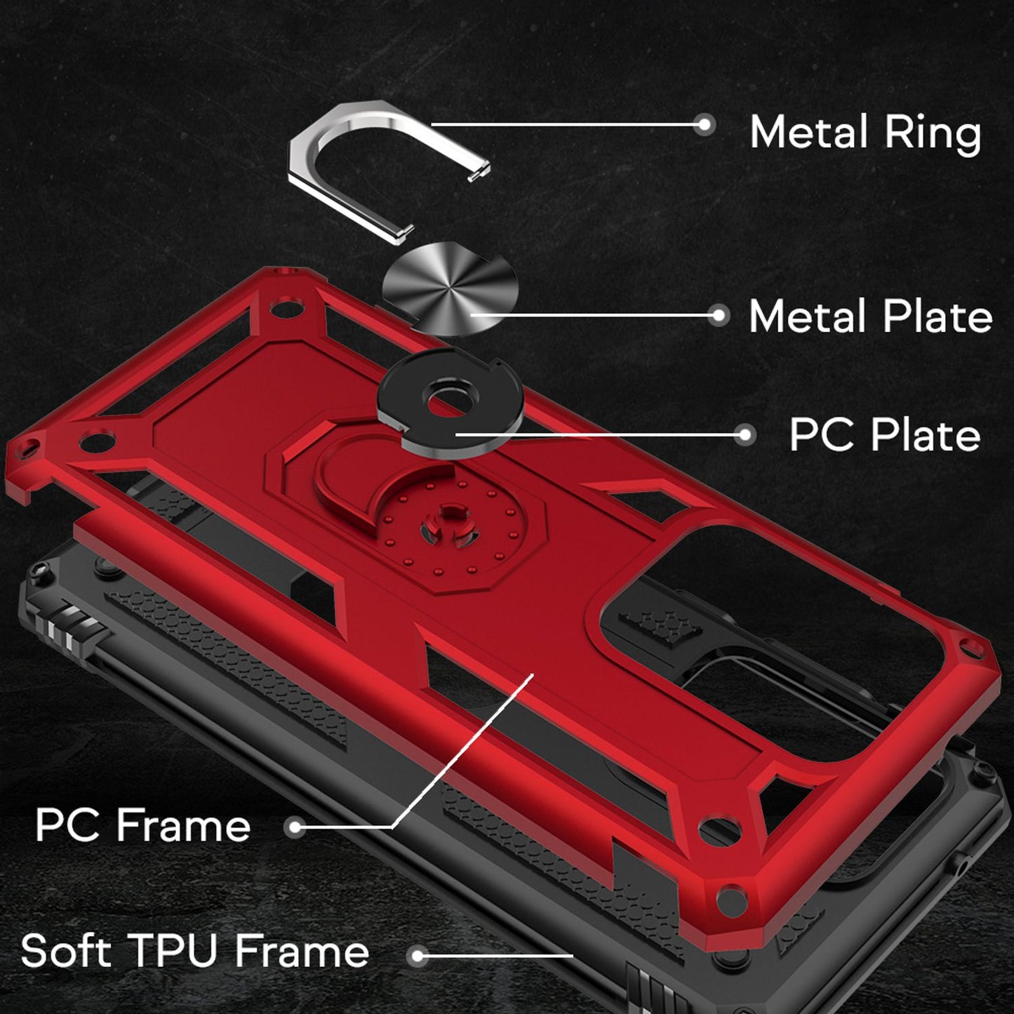 NALIA Ring Case fyrir Samsung Galaxy S20 Ultra, verndandi símahulstur