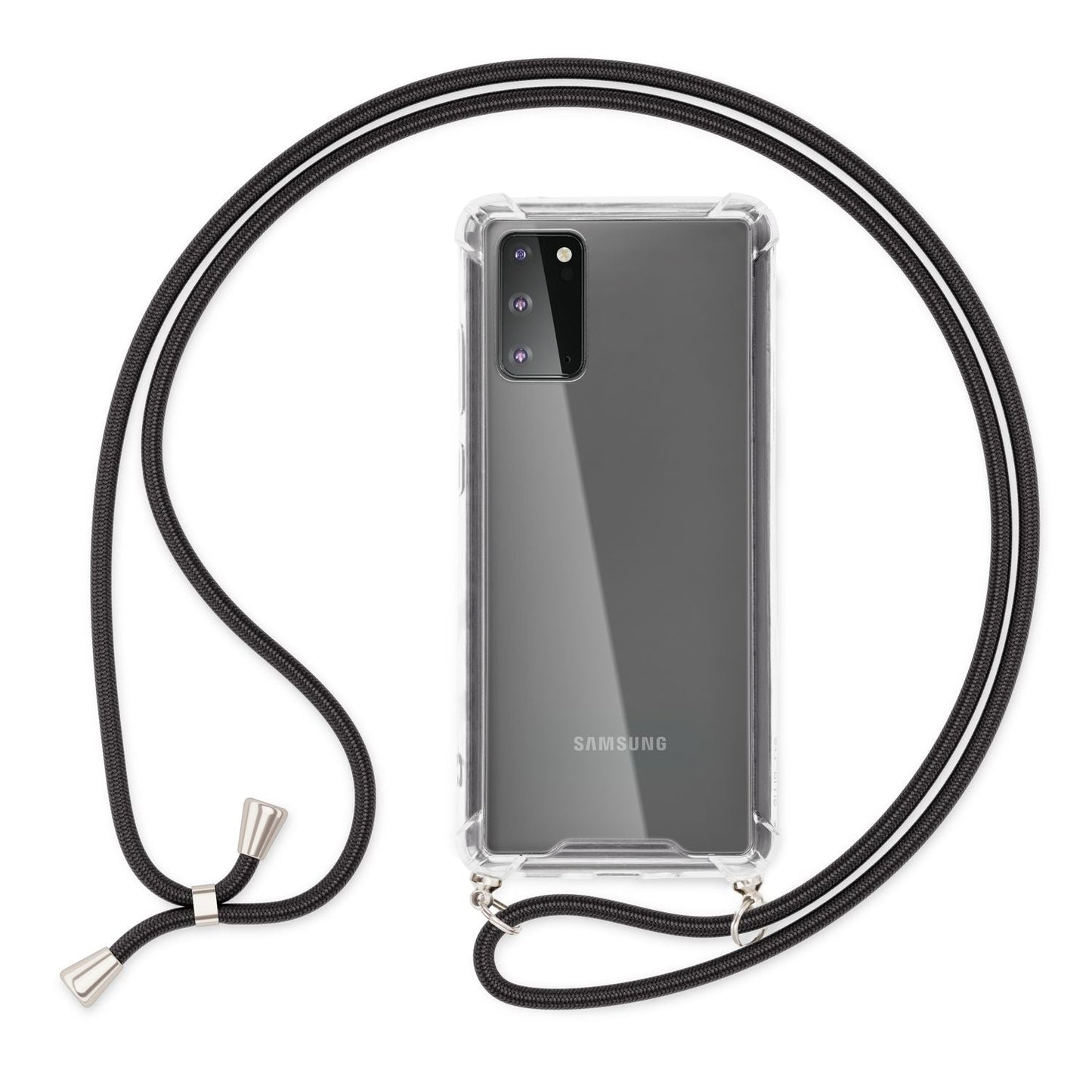 NALIA símahulstur með keðju fyrir Samsung Galaxy S20, mjúkt símahulstur með snúru