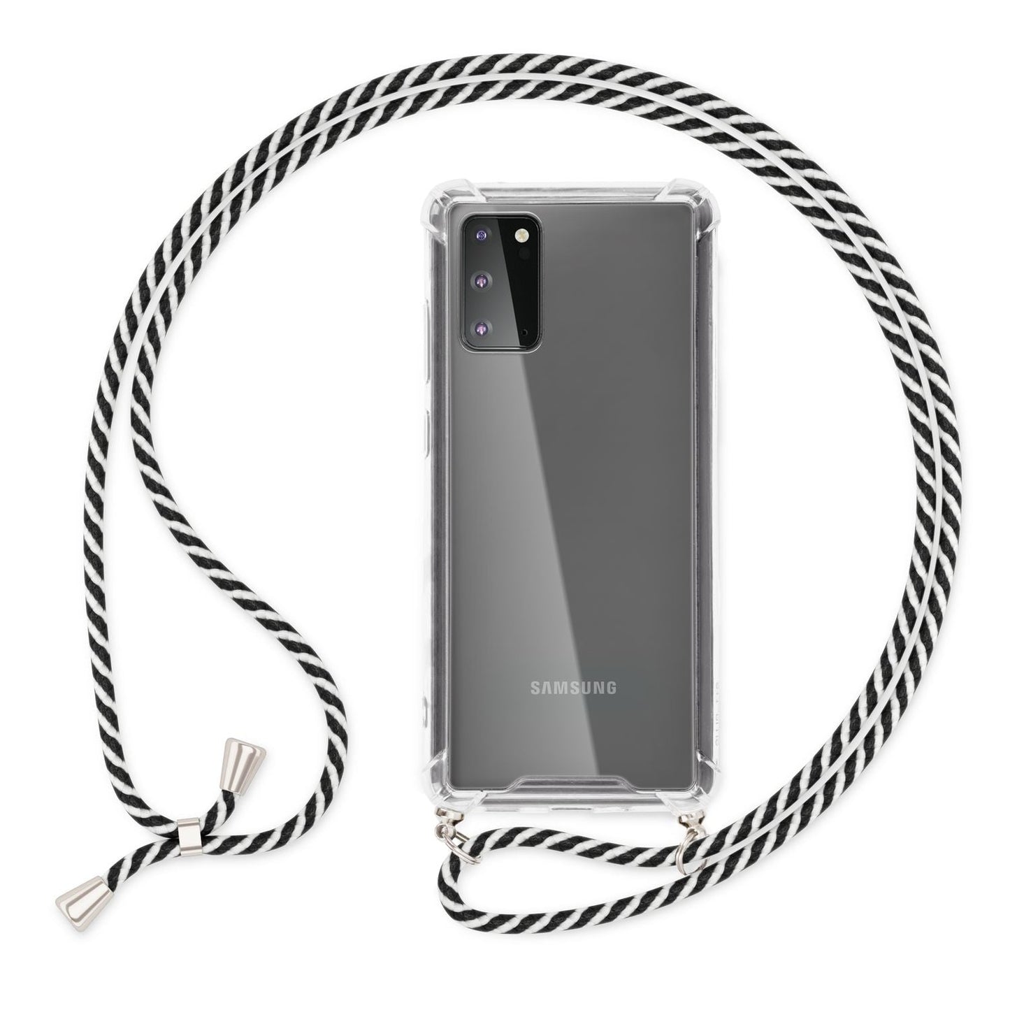 NALIA símahulstur með keðju fyrir Samsung Galaxy S20, mjúkt símahulstur með snúru