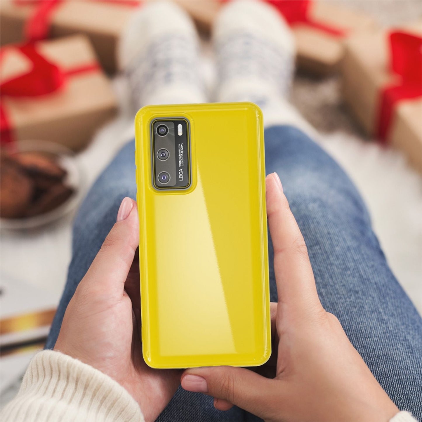 NALIA símahulstur fyrir Huawei P40, þunnt sílikonhlífðarhulstur úr TPU