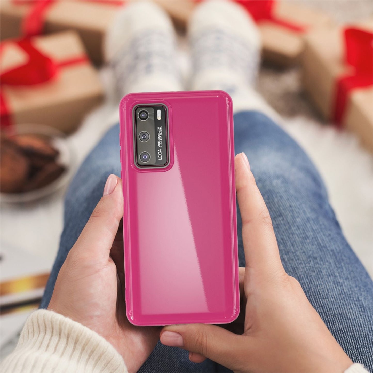 NALIA símahulstur fyrir Huawei P40, þunnt sílikonhlífðarhulstur úr TPU