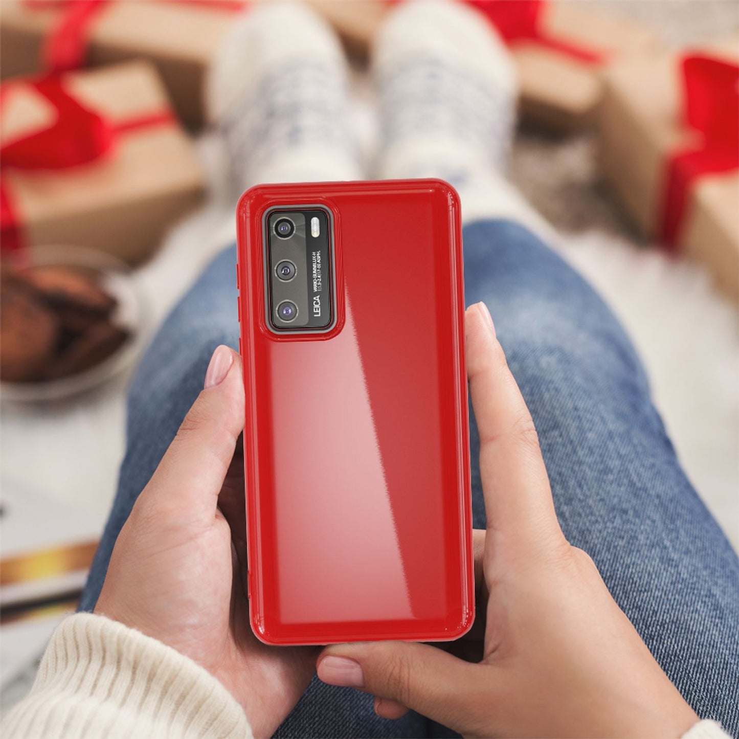 NALIA símahulstur fyrir Huawei P40, þunnt sílikonhlífðarhulstur úr TPU