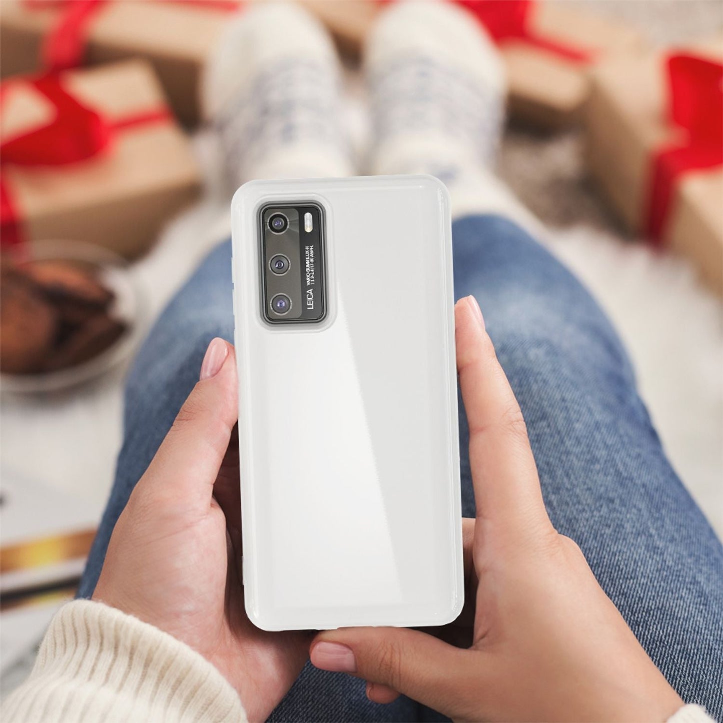 NALIA símahulstur fyrir Huawei P40, þunnt sílikonhlífðarhulstur úr TPU