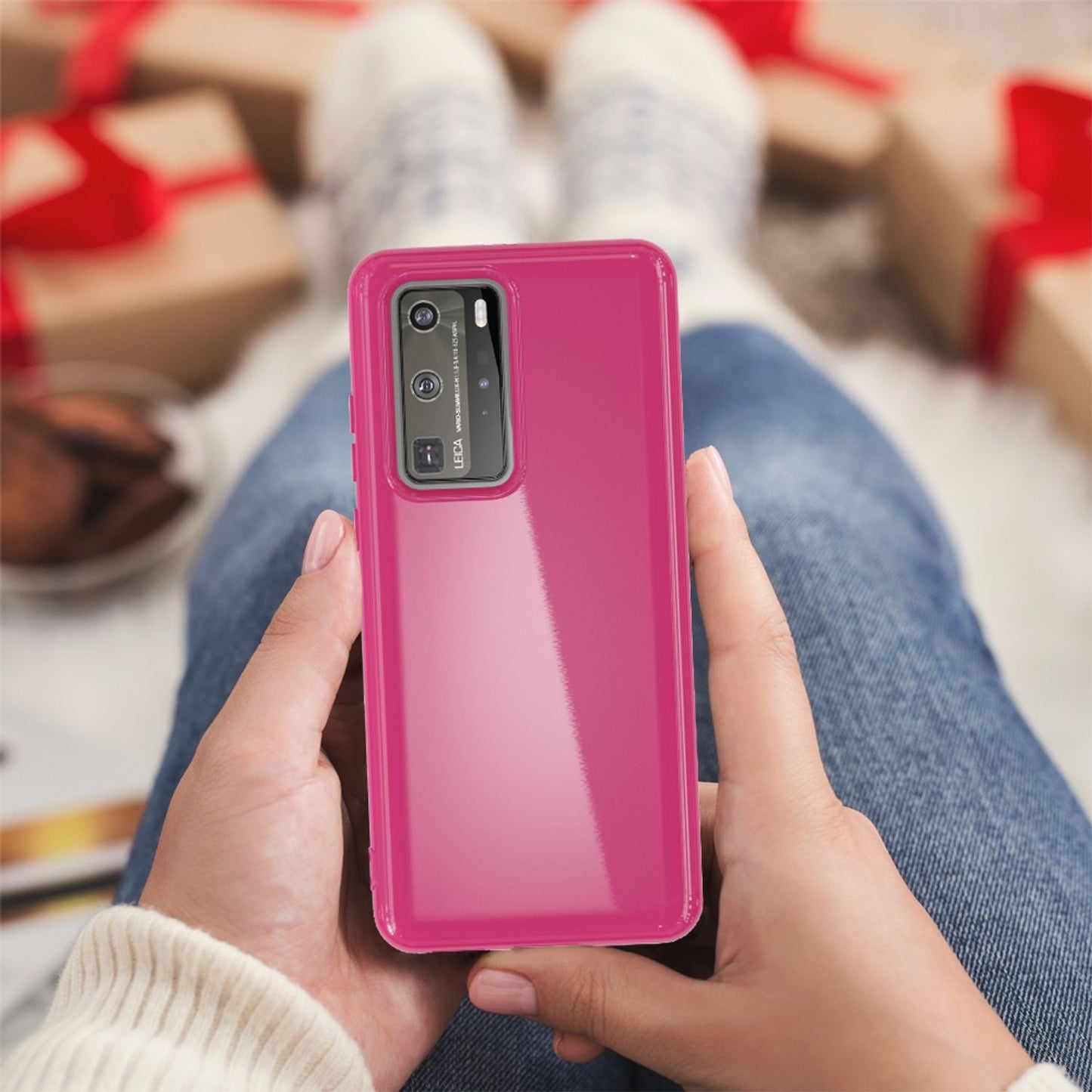 NALIA Phone Case for Huawei P40 Pro, Slim Silicone Protective Case Bumper Cover