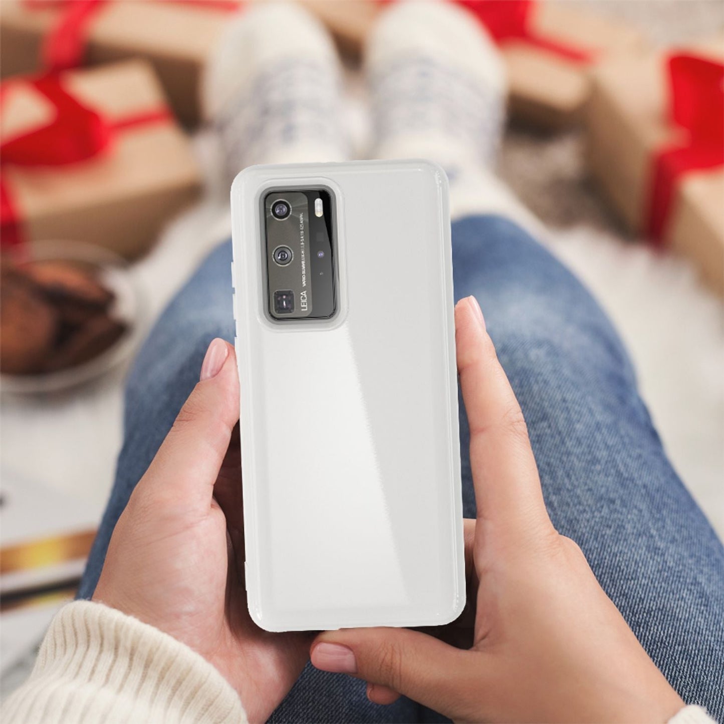 NALIA Phone Case for Huawei P40 Pro, Slim Silicone Protective Case Bumper Cover