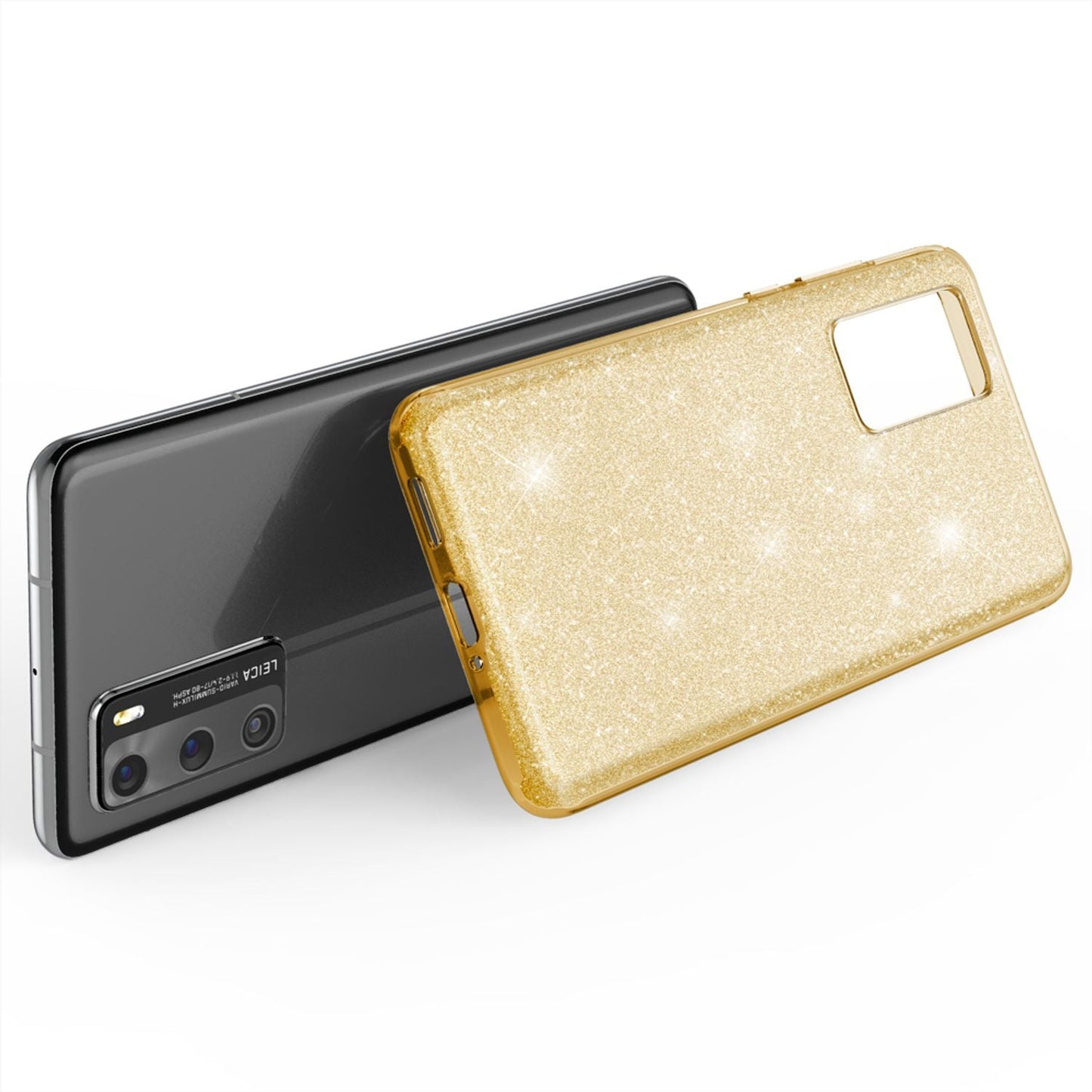 NALIA Glitter Phone Case for Huawei P40, Glitter Phone Case Bling Cover Protective Bag