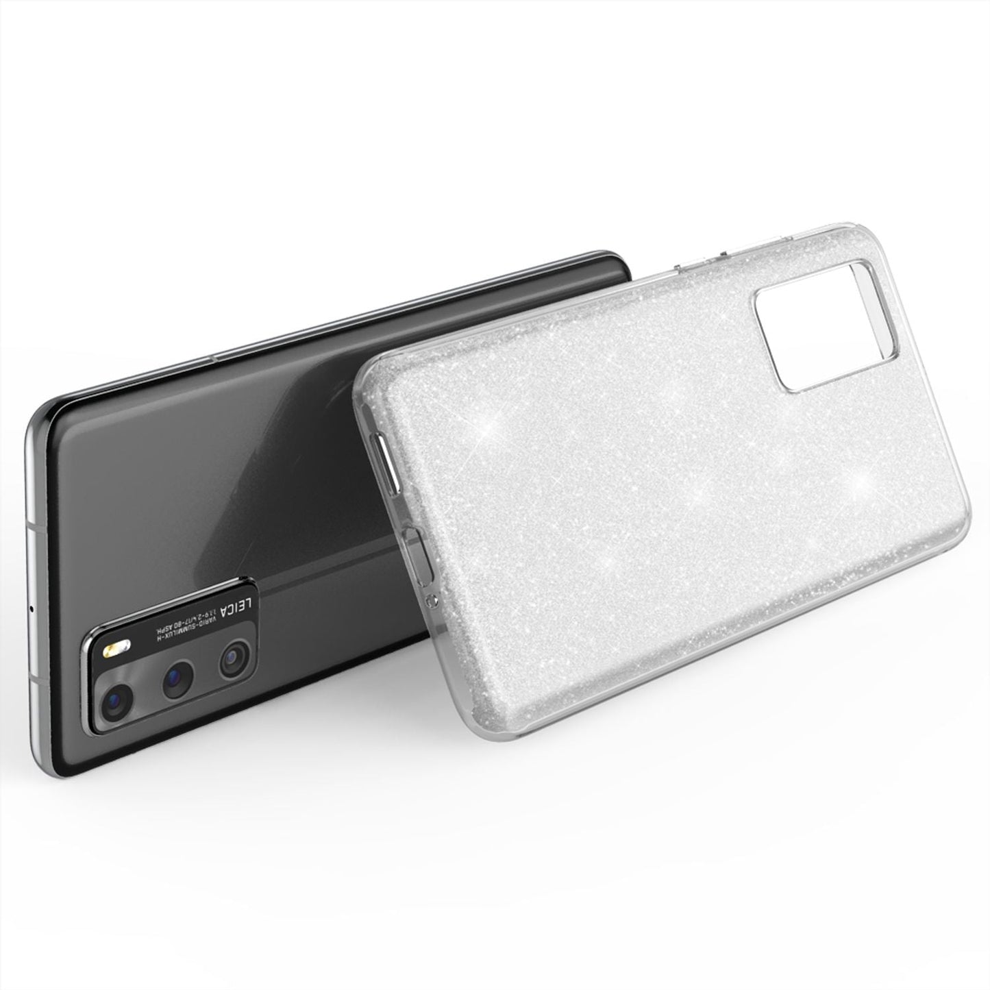 NALIA Glitter Phone Case for Huawei P40, Glitter Phone Case Bling Cover Protective Bag