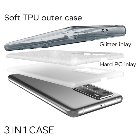 NALIA glitrandi símahulstur fyrir Huawei P40 Pro, glitrandi símahulstur með verndartaska